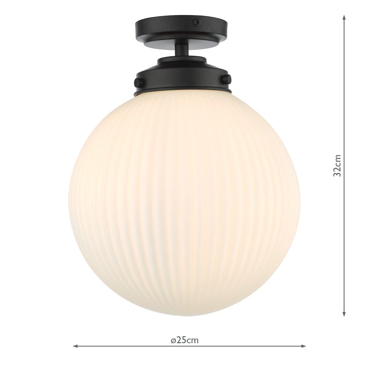 dar lighting Alrik Bathroom Flush Matt Black Opal Glass IP44 ALR0122