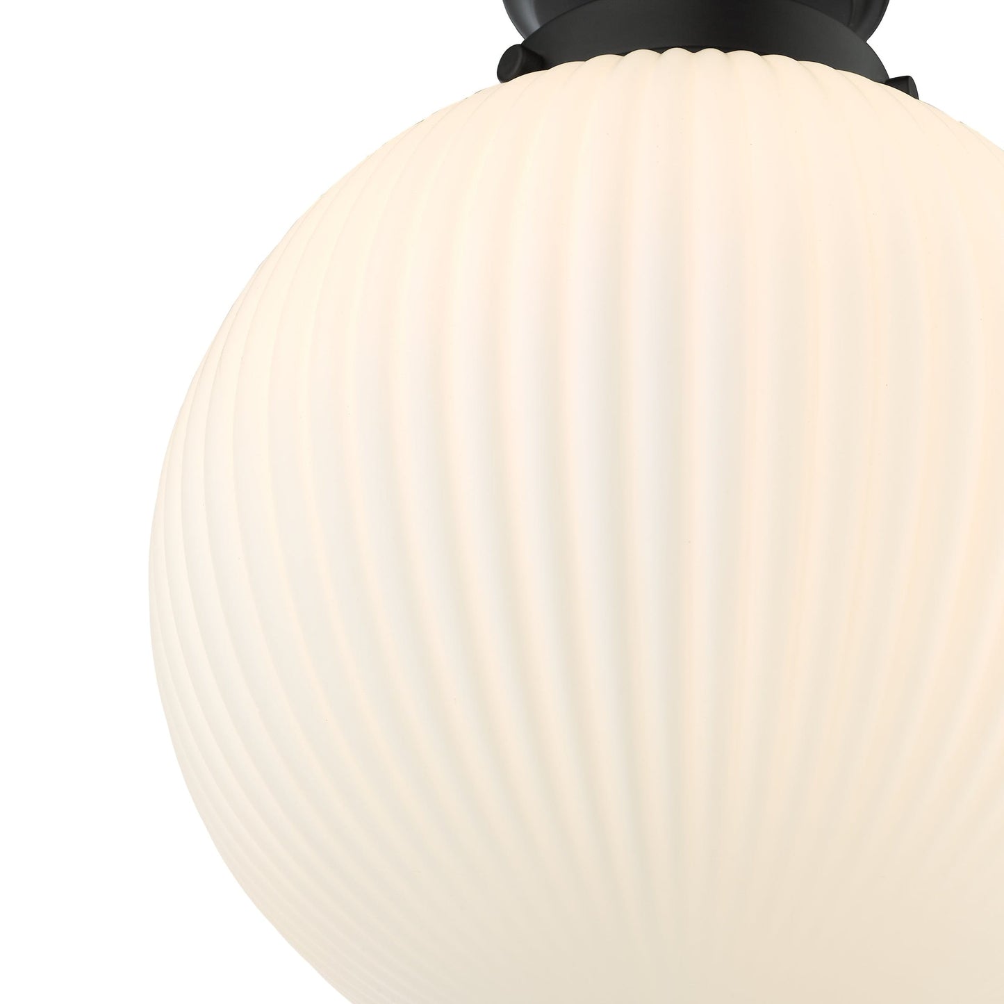dar lighting Alrik Bathroom Flush Matt Black Opal Glass IP44 ALR0122