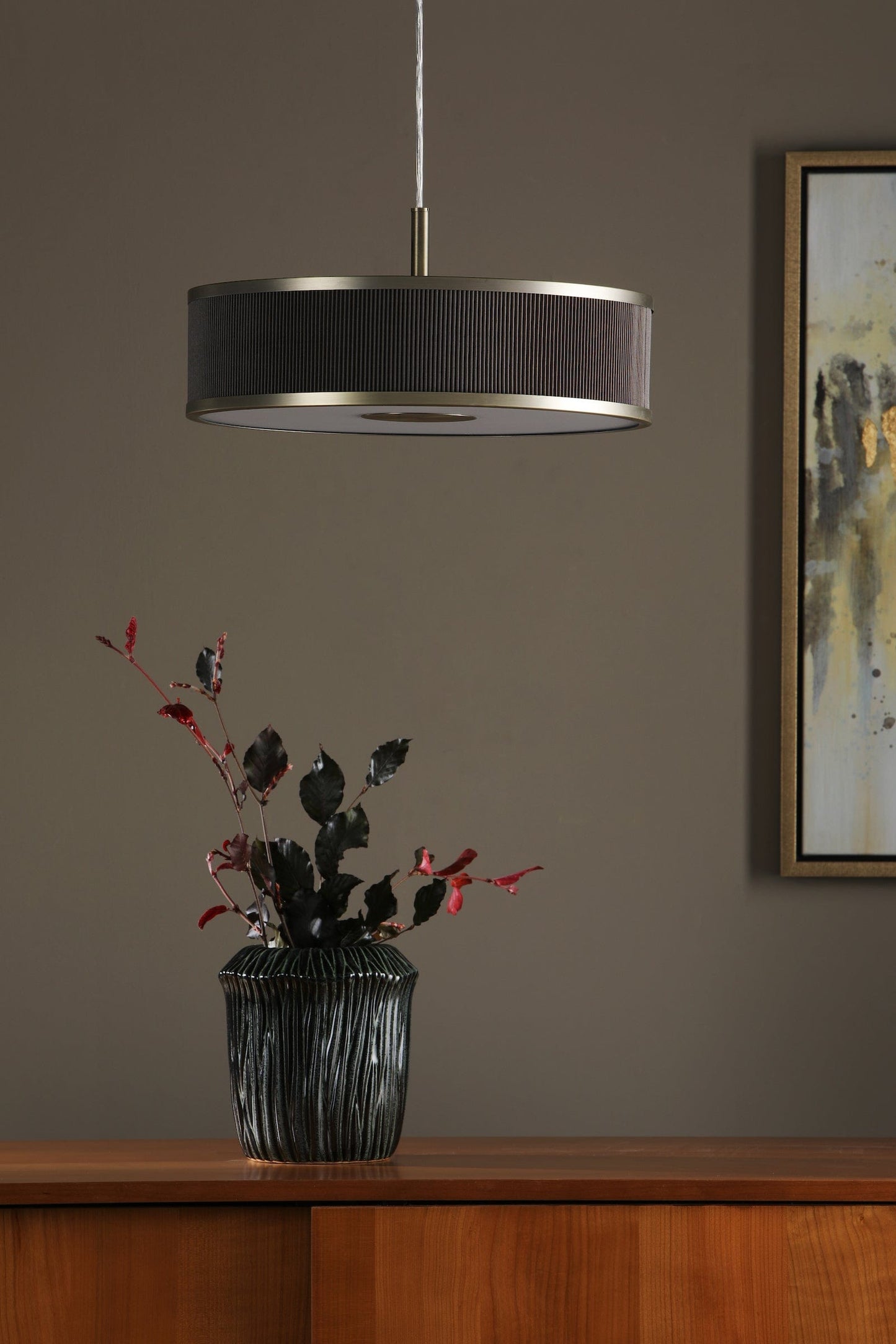 dar lighting Alvaro 3 Light Single Pendant Antique Bronze Mushroom ALV1039