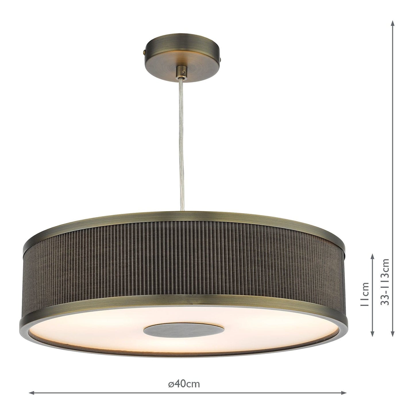 dar lighting Alvaro 3 Light Single Pendant Antique Bronze Mushroom ALV1039