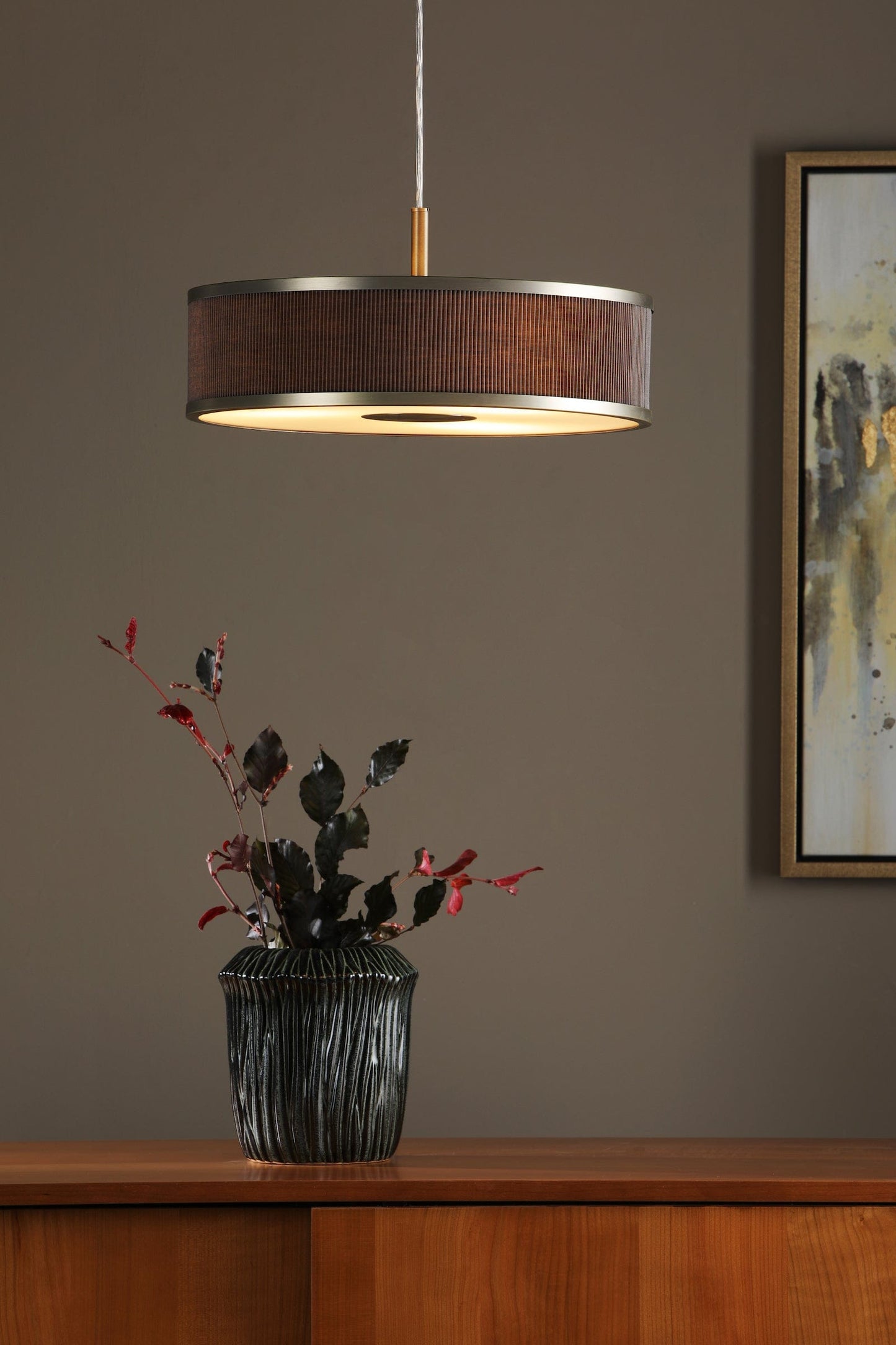 dar lighting Alvaro 3 Light Single Pendant Antique Bronze Mushroom ALV1039