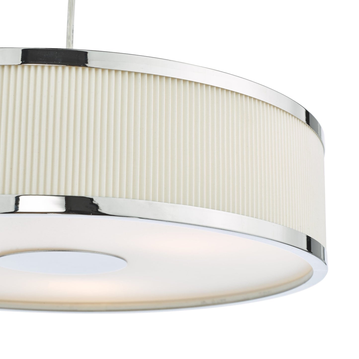dar lighting Alvaro 3 Light Single Pendant Polished Chrome Ivory ALV1033