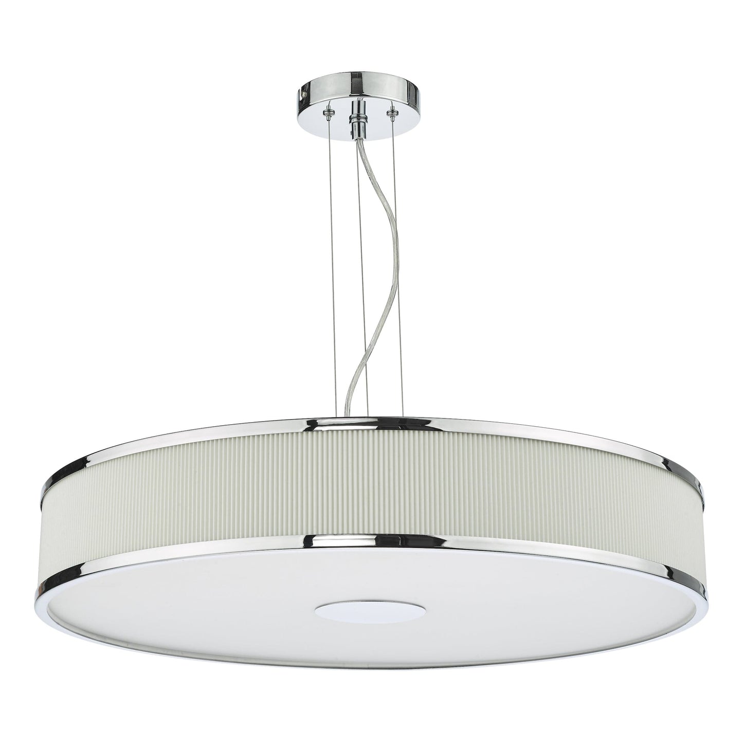 dar lighting Alvaro 6 Light Single Pendant Polished Chrome Ivory ALV1733