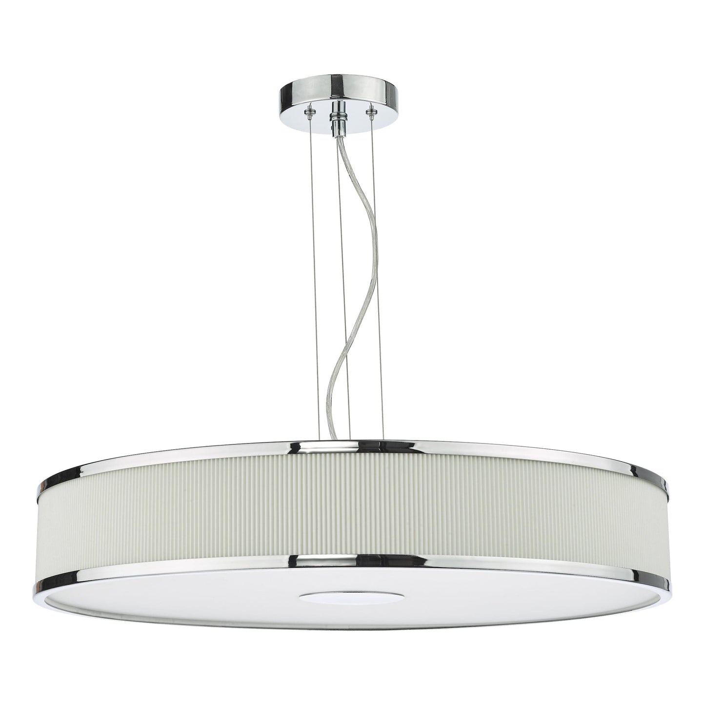 dar lighting Alvaro 6 Light Single Pendant Polished Chrome Ivory ALV1733