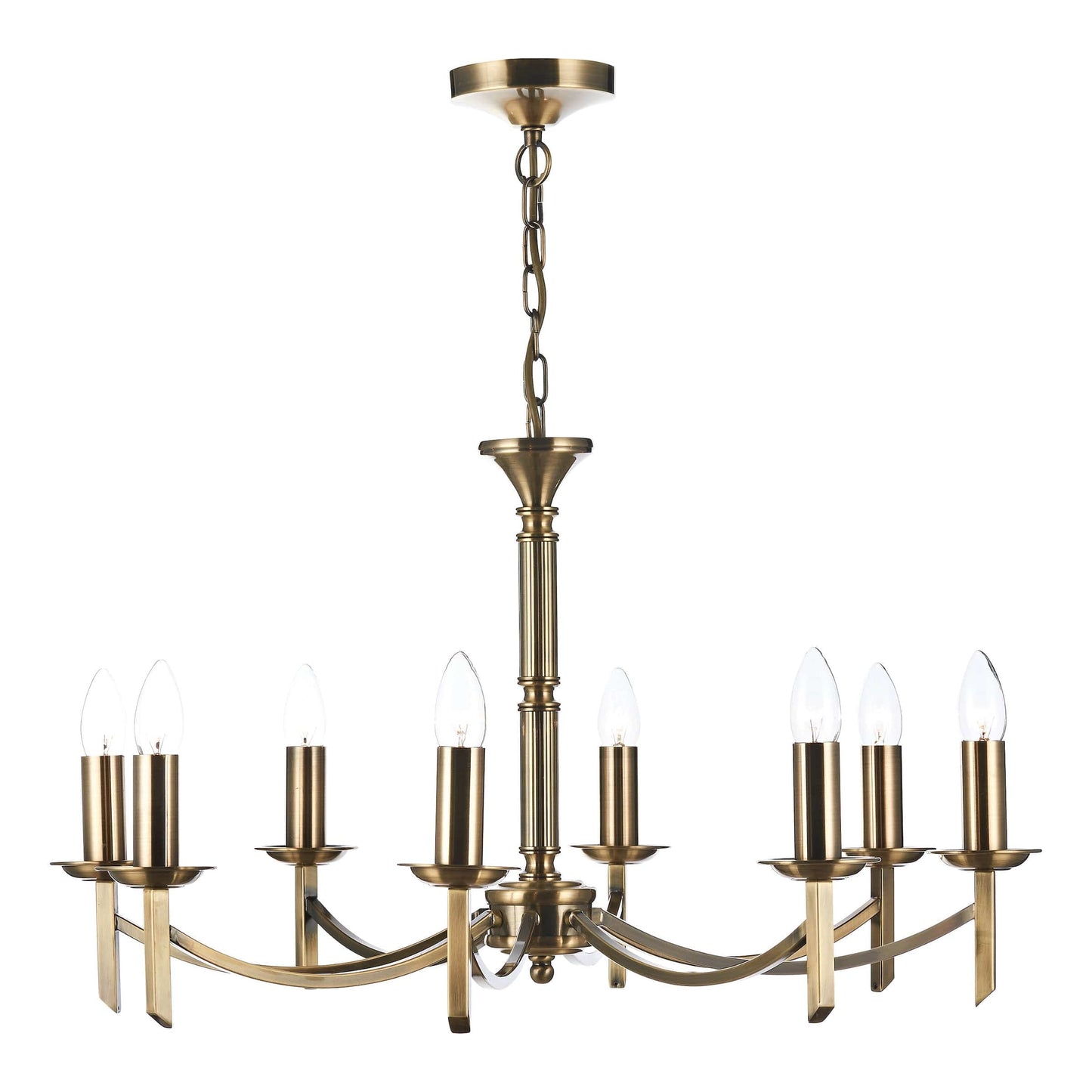 dar lighting Ambassador 8 Light Dual Mount Pendant Antique Brass AMB0875