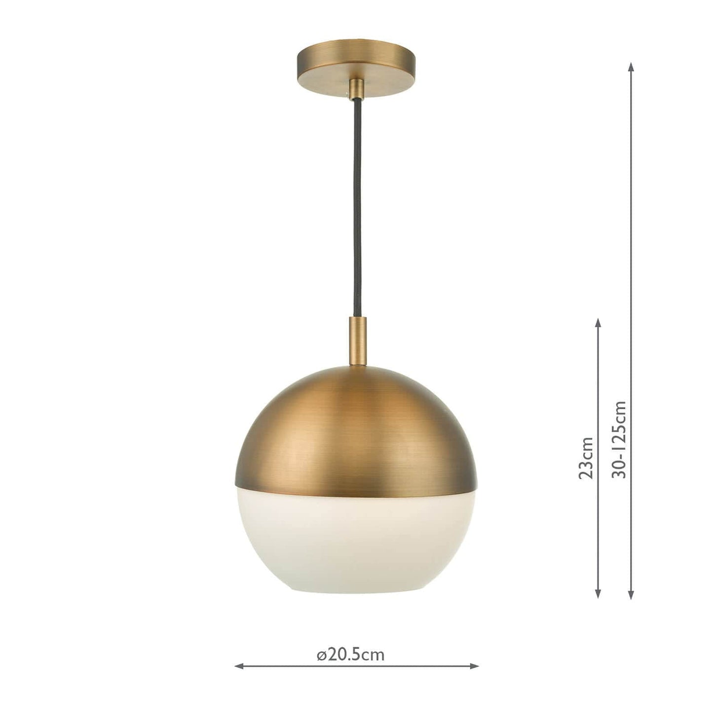 dar lighting Andre Pendant Aged Brass Opal Glass AND0142