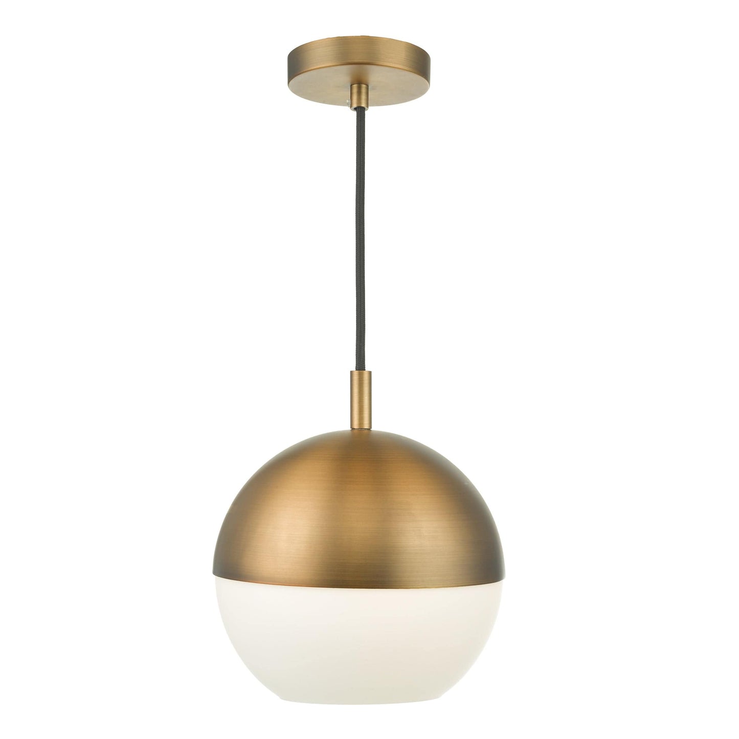dar lighting Andre Pendant Aged Brass Opal Glass AND0142