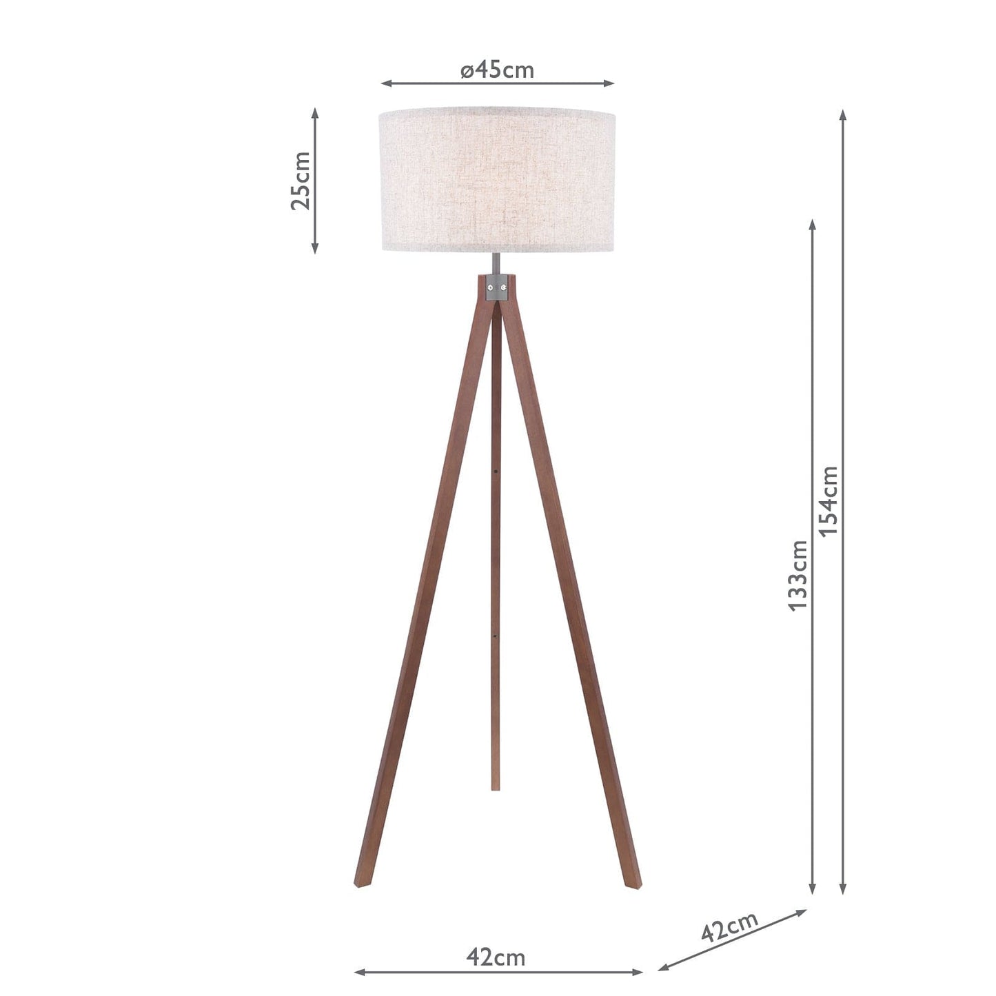 dar lighting Armitage Tripod Floor Lamp Dark Wood With Shade ARM4947