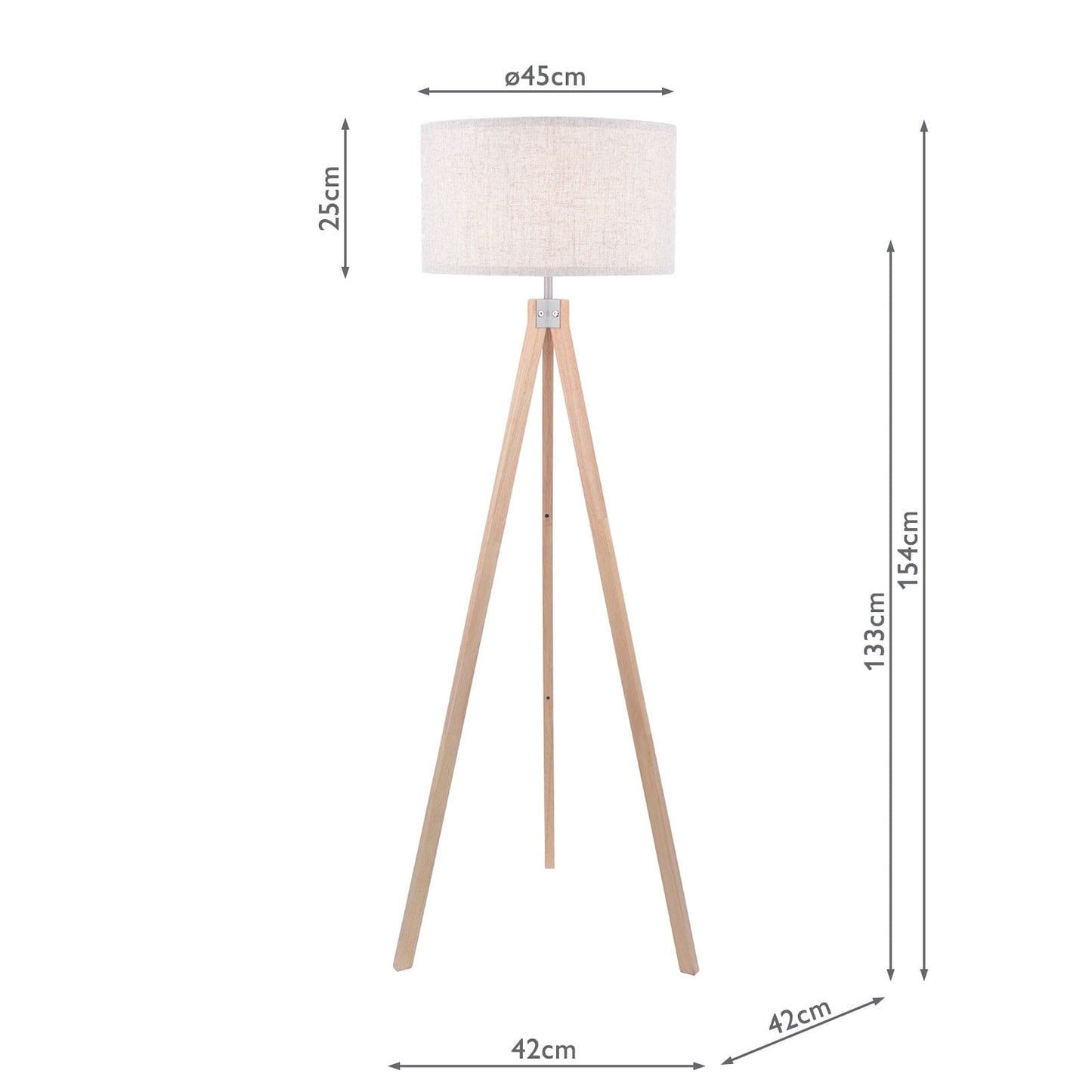 dar lighting Armitage Tripod Floor Lamp Light Wood With Shade ARM4943
