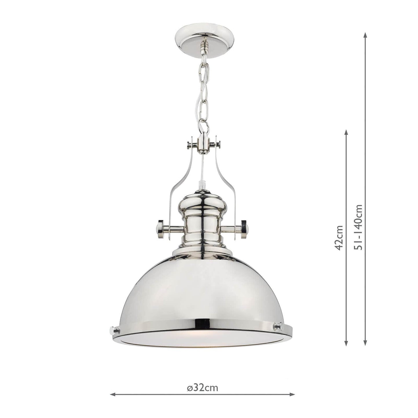 dar lighting Arona 1 Light Pendant Polished Chrome ARO0138