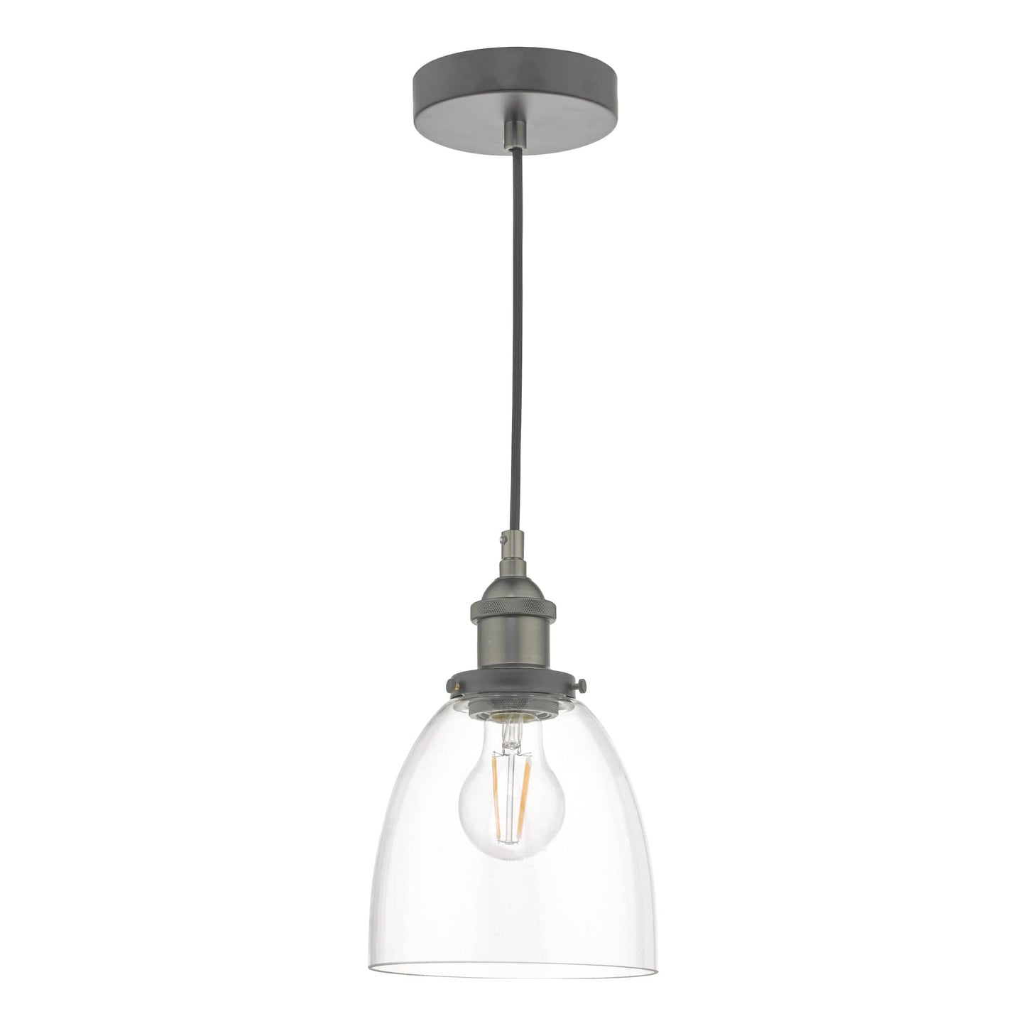 dar lighting Arvin Pendant Antique Chrome & Glass ARV0161