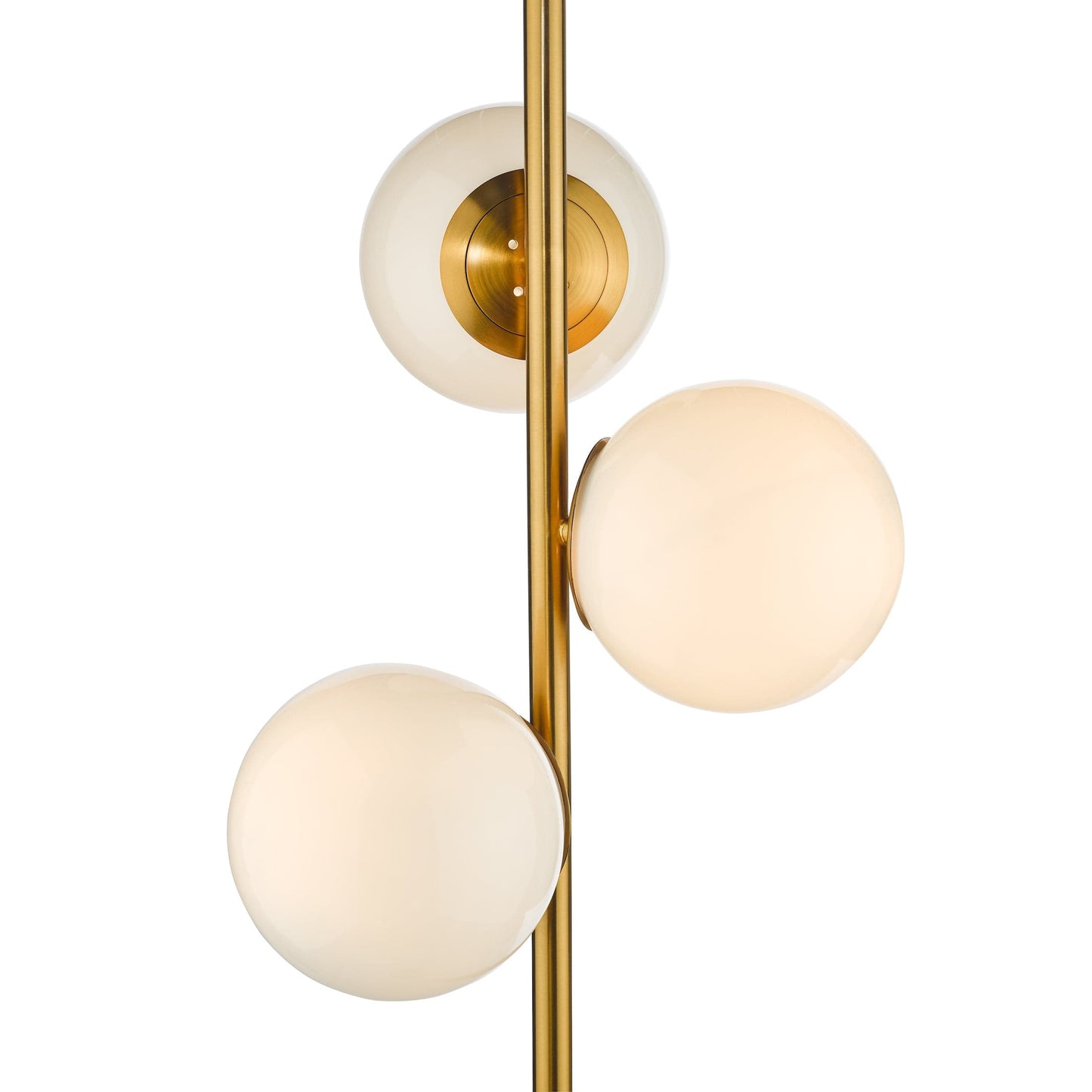 dar lighting Bombazine 3 Light Floor Lamp Natural Brass Opal Glass BOM4935