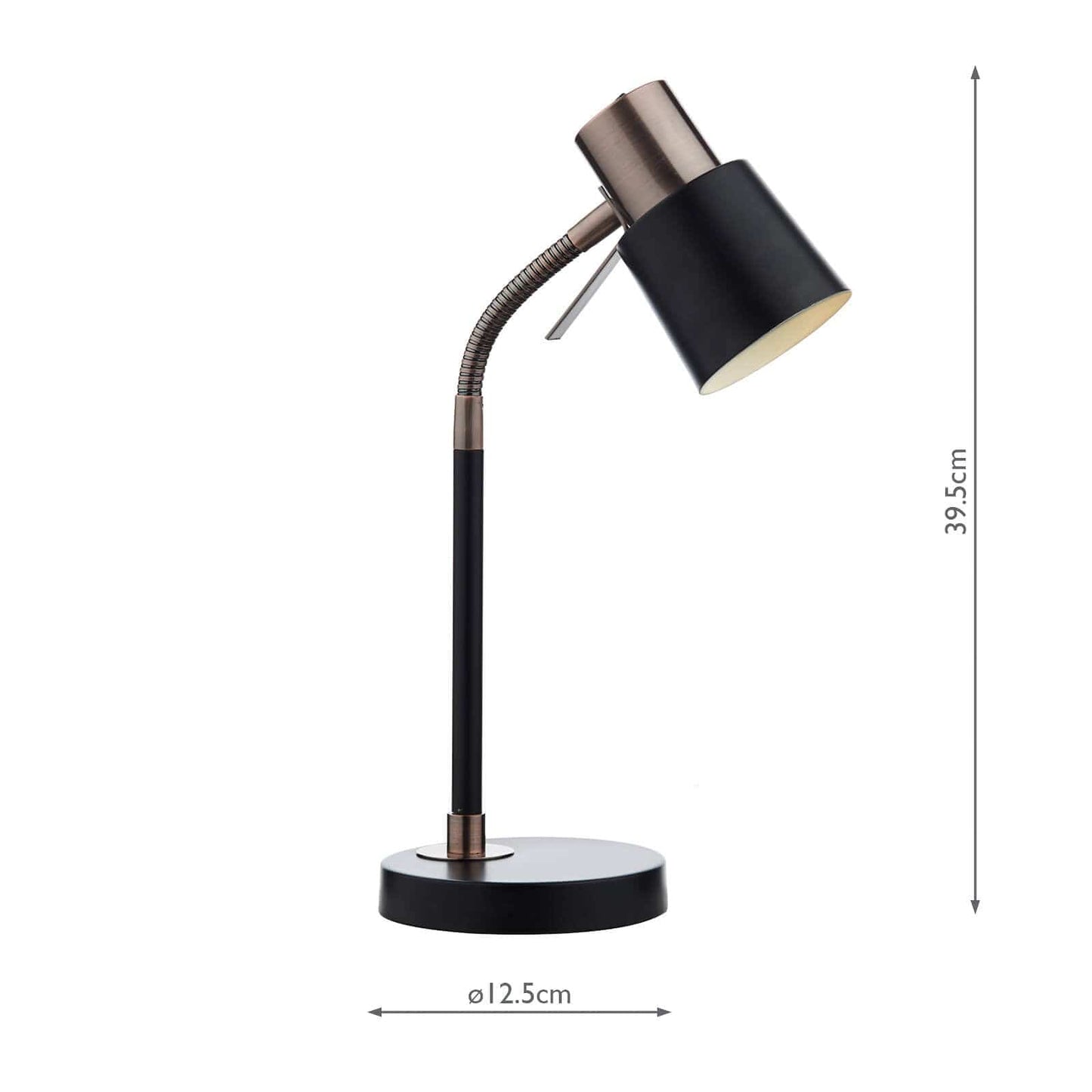 dar lighting Bond Task Table Lamp Black Copper BON4254