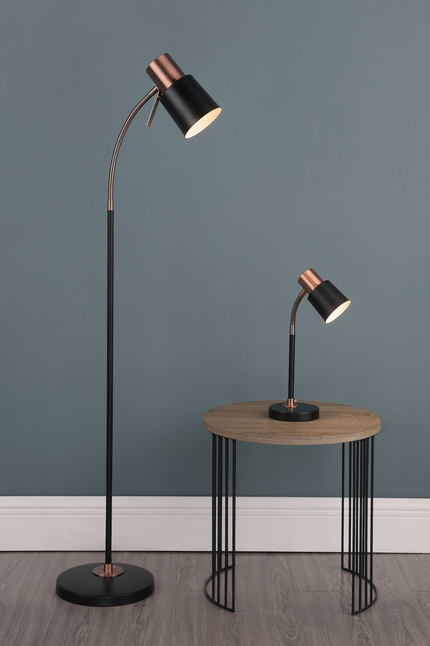 dar lighting Bond Task Table Lamp Black Copper BON4254