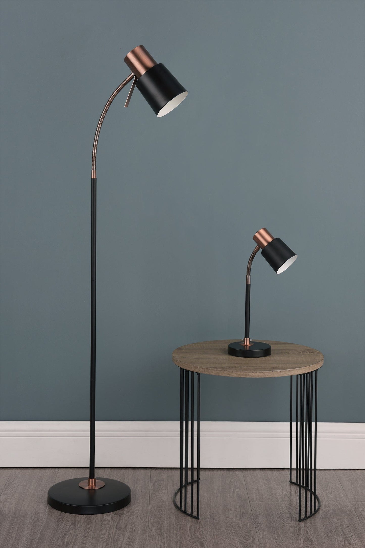 dar lighting Bond Task Table Lamp Black Copper BON4254