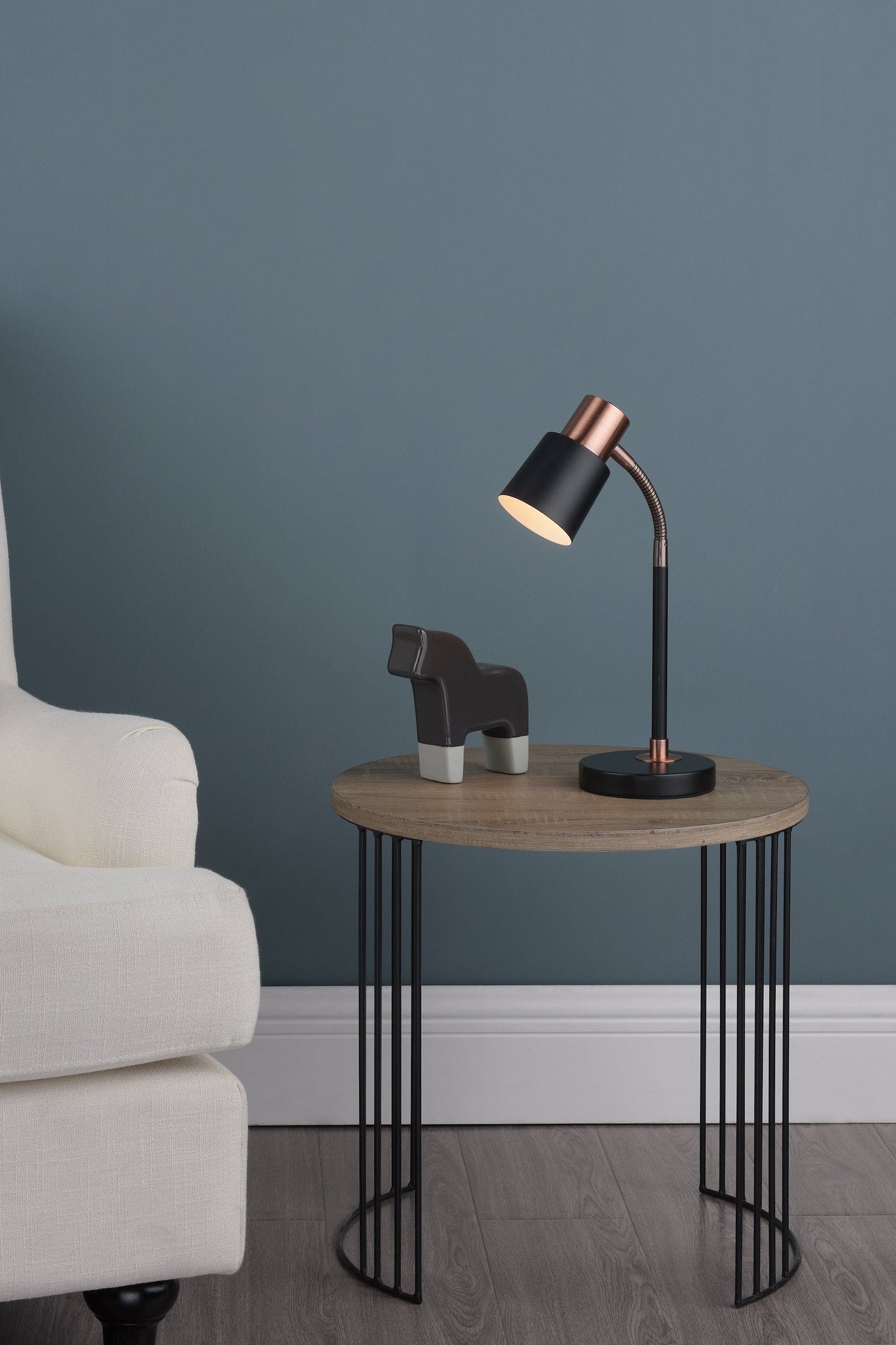 dar lighting Bond Task Table Lamp Black Copper BON4254
