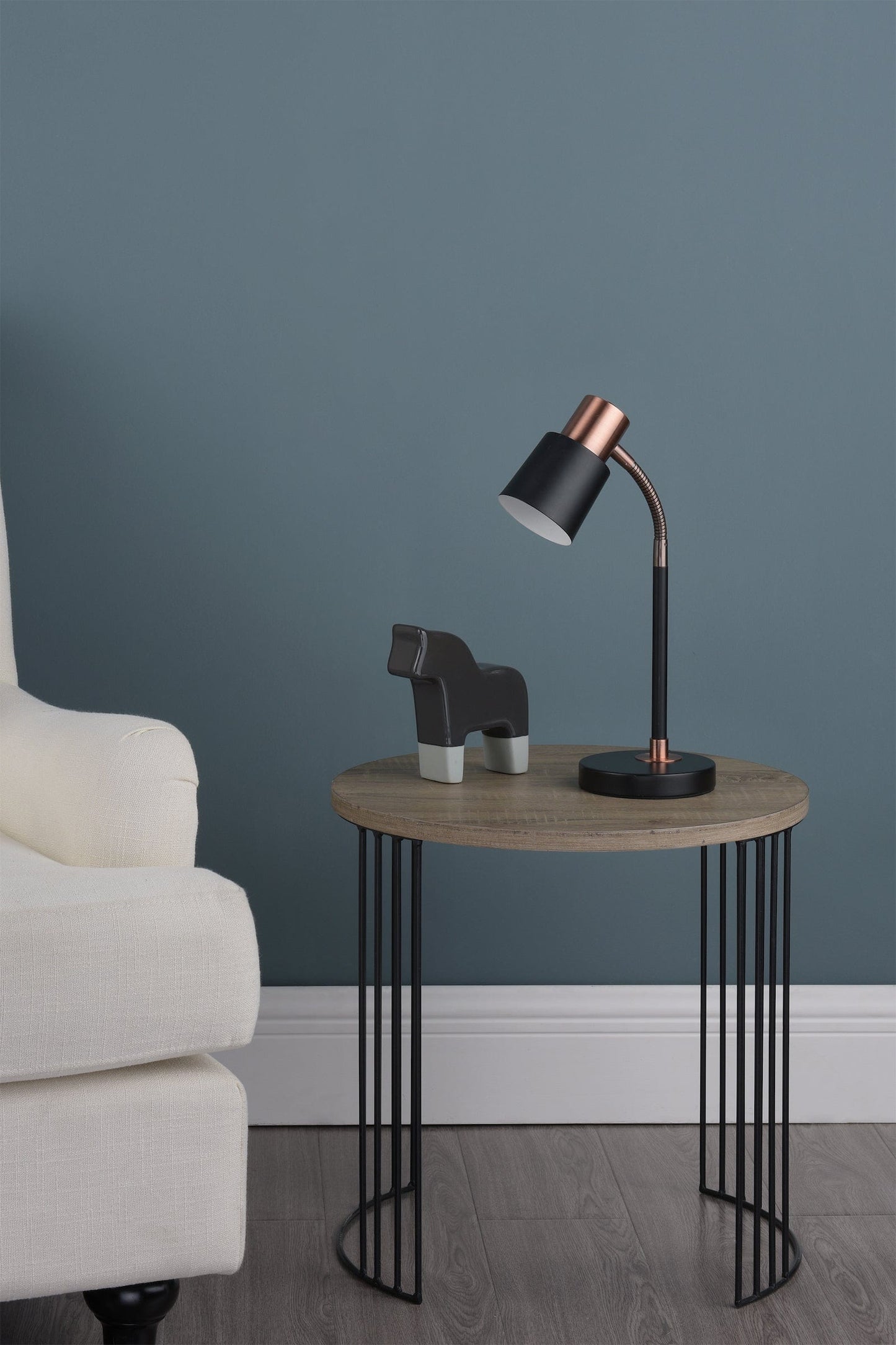 dar lighting Bond Task Table Lamp Black Copper BON4254