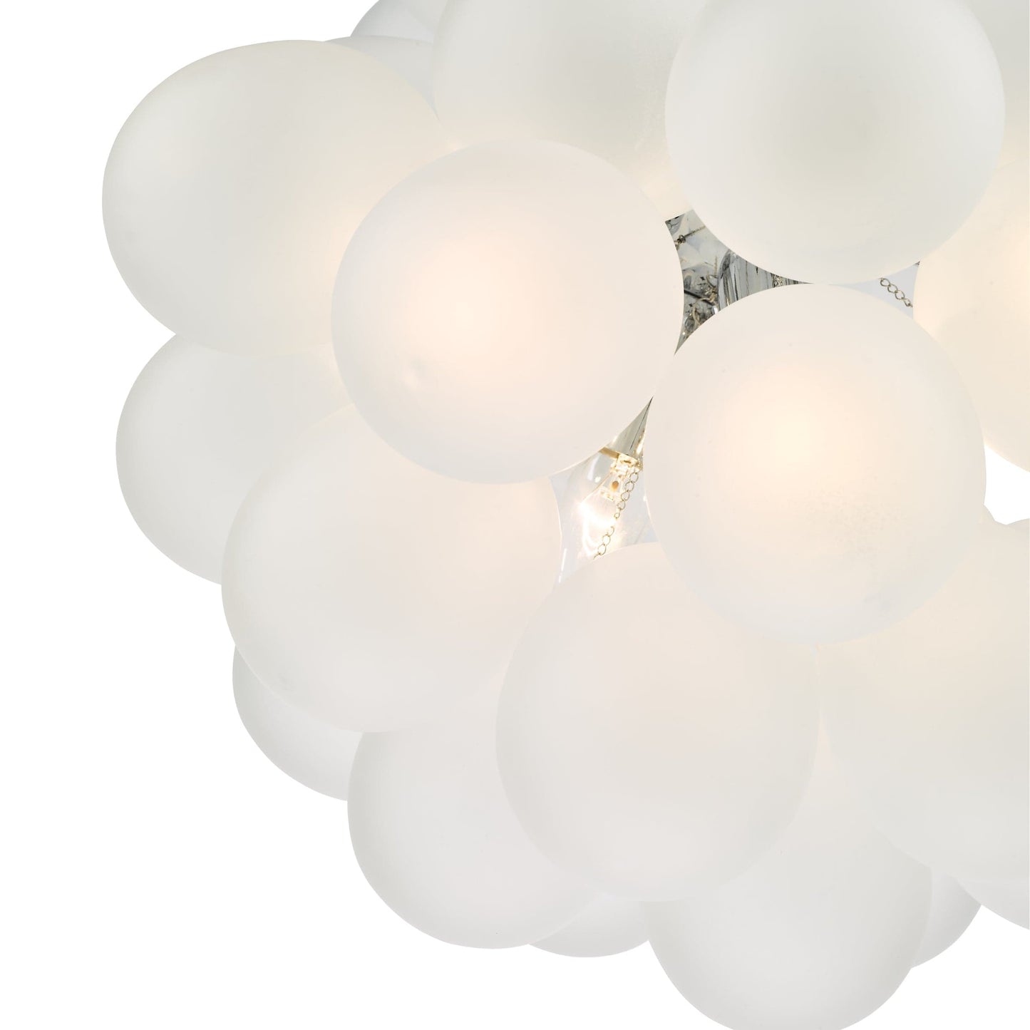 dar lighting Bubbles 6 Light Pendant Polished Chrome Frosted Glass BUB0602