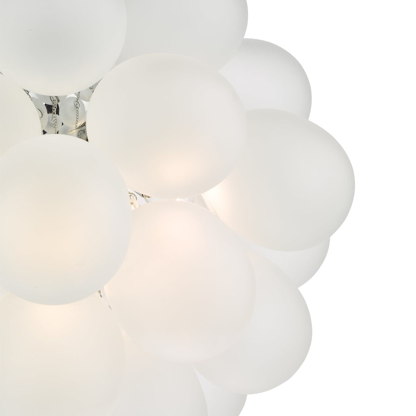 dar lighting Bubbles 6 Light Pendant Polished Chrome Frosted Glass BUB0602