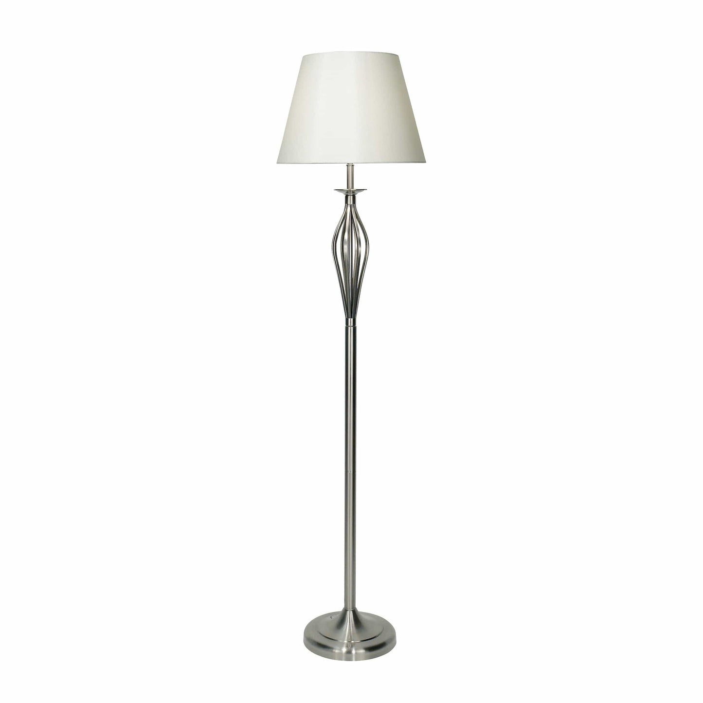 dar lighting Bybliss Floor Lamp Satin Chrome With Shade (Multipack) BYB4946