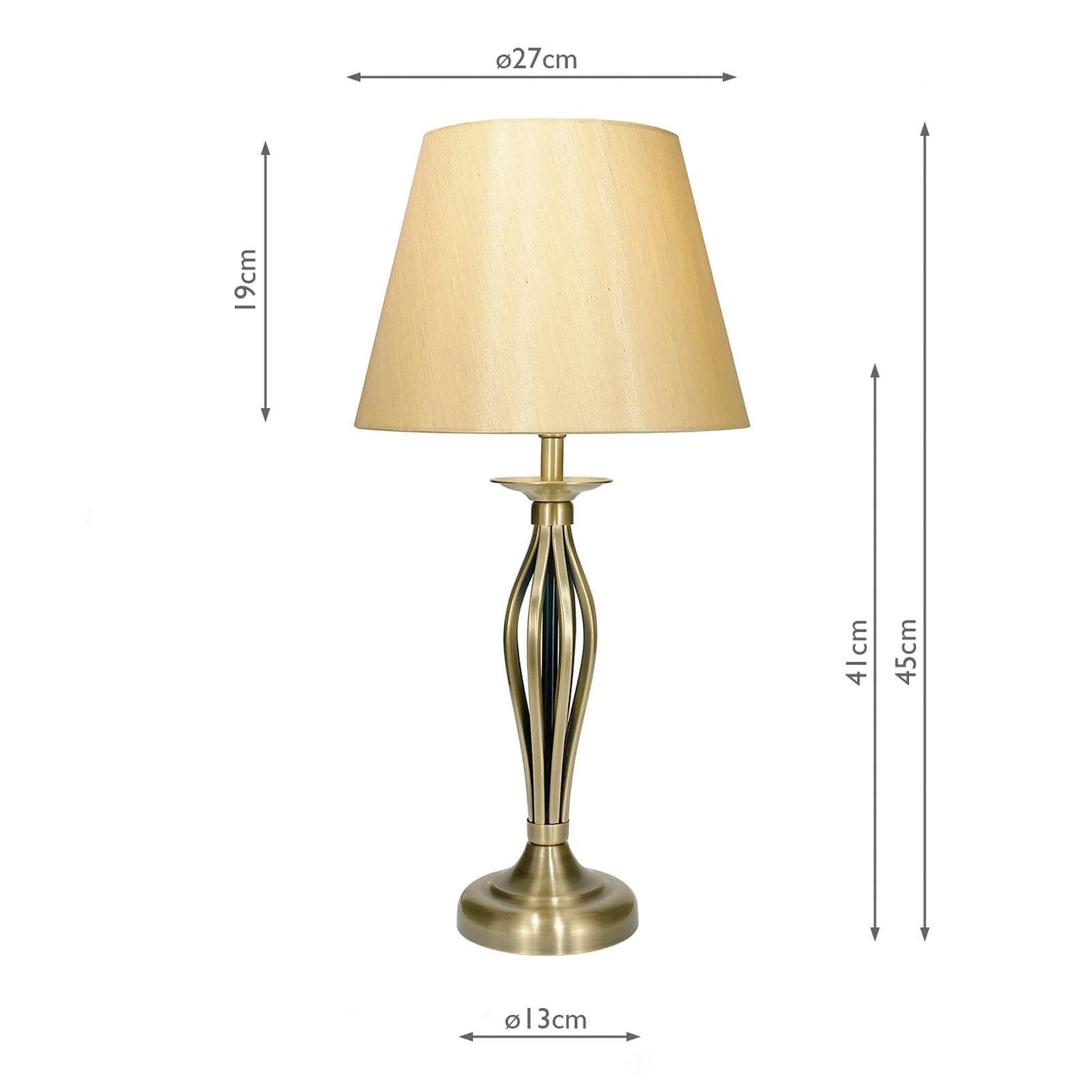dar lighting Bybliss Table Lamp Antique Brass With Shade (Multipack) BYB4075