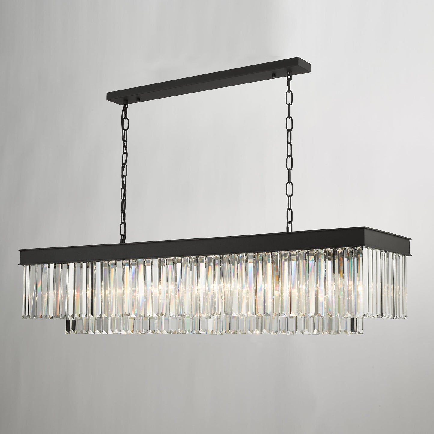 dar lighting Celeus 6 Light Bar Pendant Anthracite & Crystal CEL6422