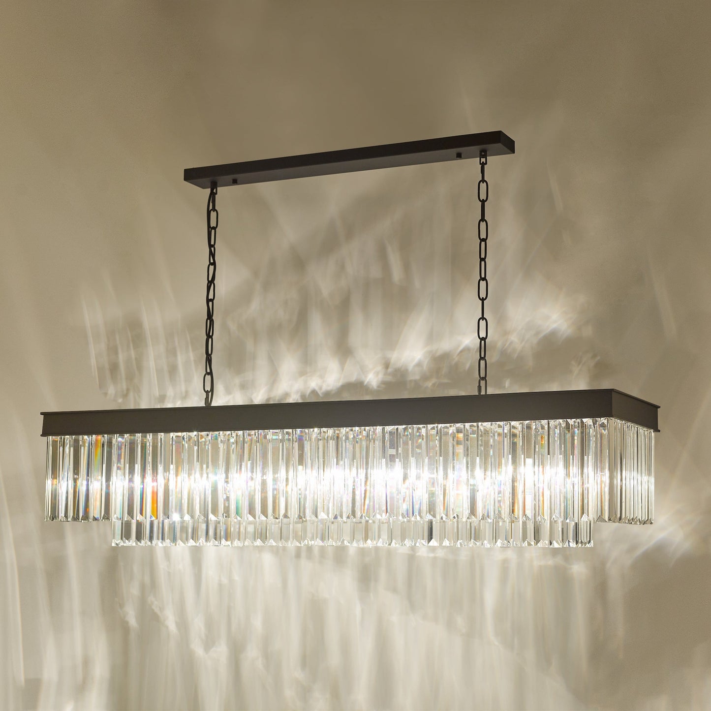 dar lighting Celeus 6 Light Bar Pendant Anthracite & Crystal CEL6422