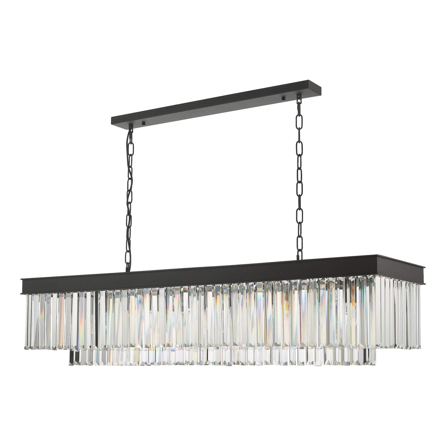 dar lighting Celeus 6 Light Bar Pendant Anthracite & Crystal CEL6422