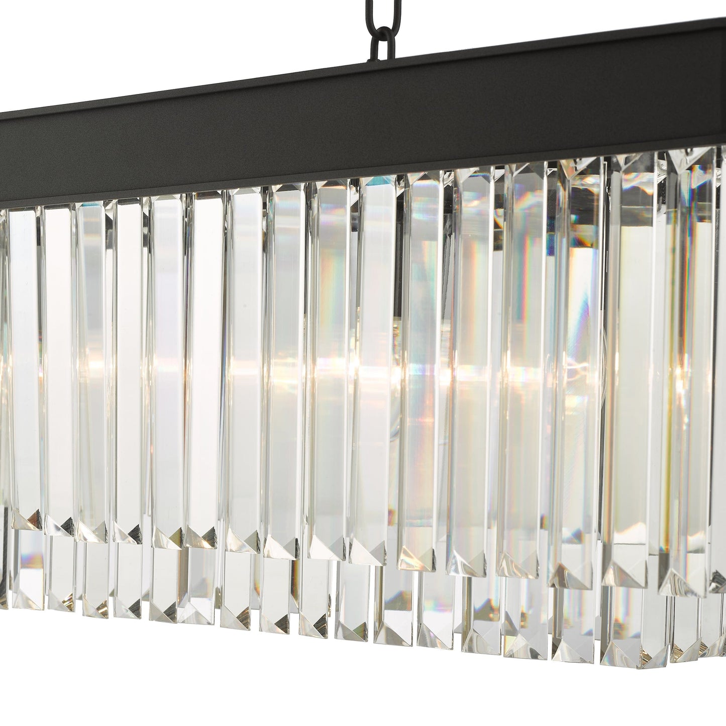dar lighting Celeus 6 Light Bar Pendant Anthracite & Crystal CEL6422