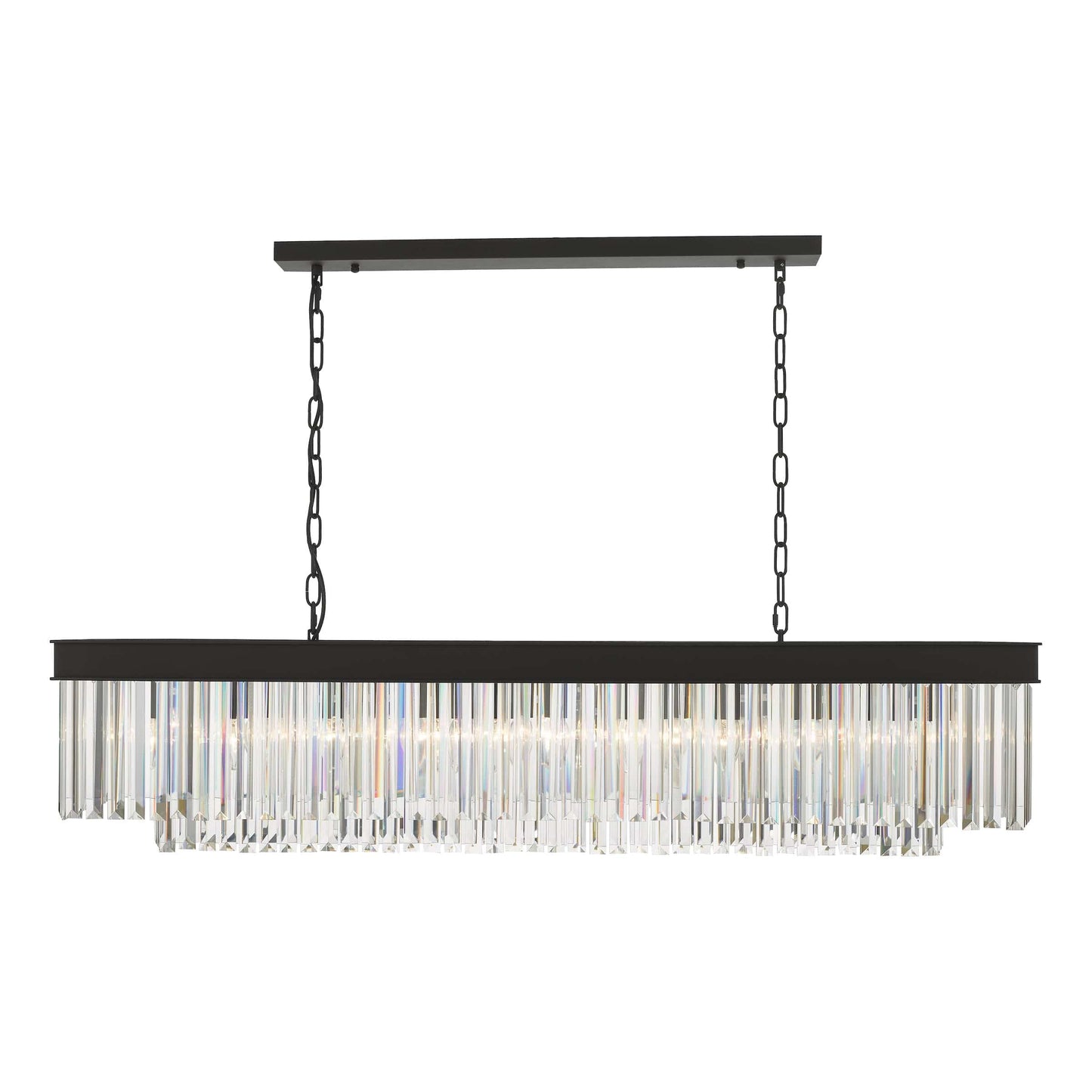 dar lighting Celeus 6 Light Bar Pendant Anthracite & Crystal CEL6422