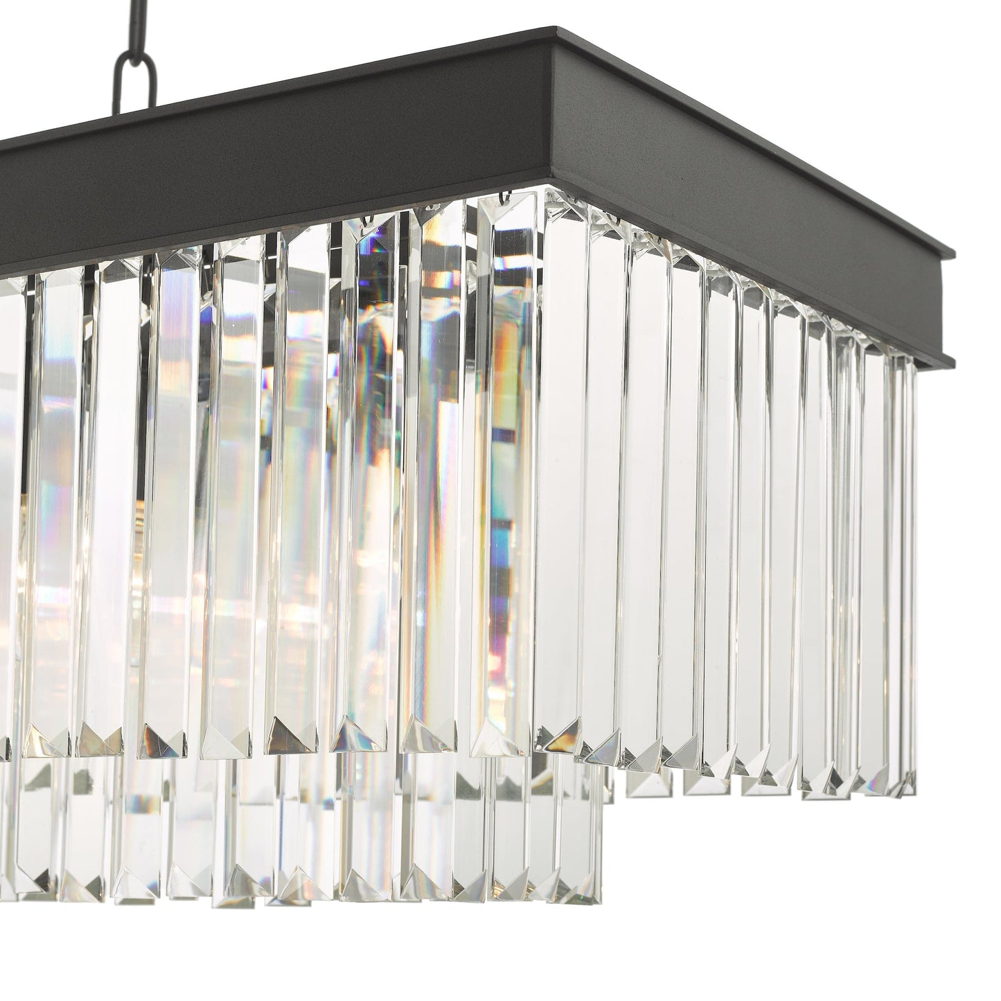 dar lighting Celeus 6 Light Bar Pendant Anthracite & Crystal CEL6422