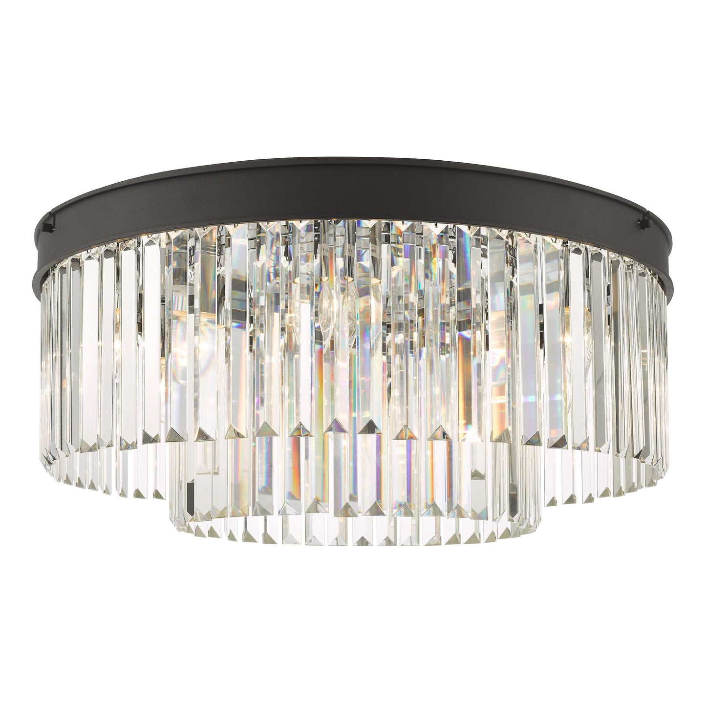 dar lighting Celeus 6 Light Flush Matt Anthracite & Crystal CEL4822