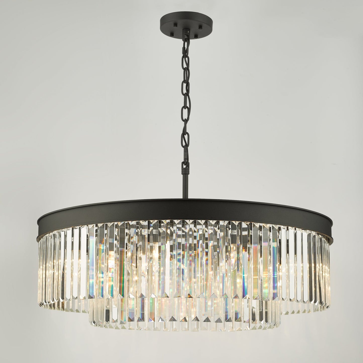 dar lighting Celeus 8 Light Chandelier Anthracite & Crystal CEL0822