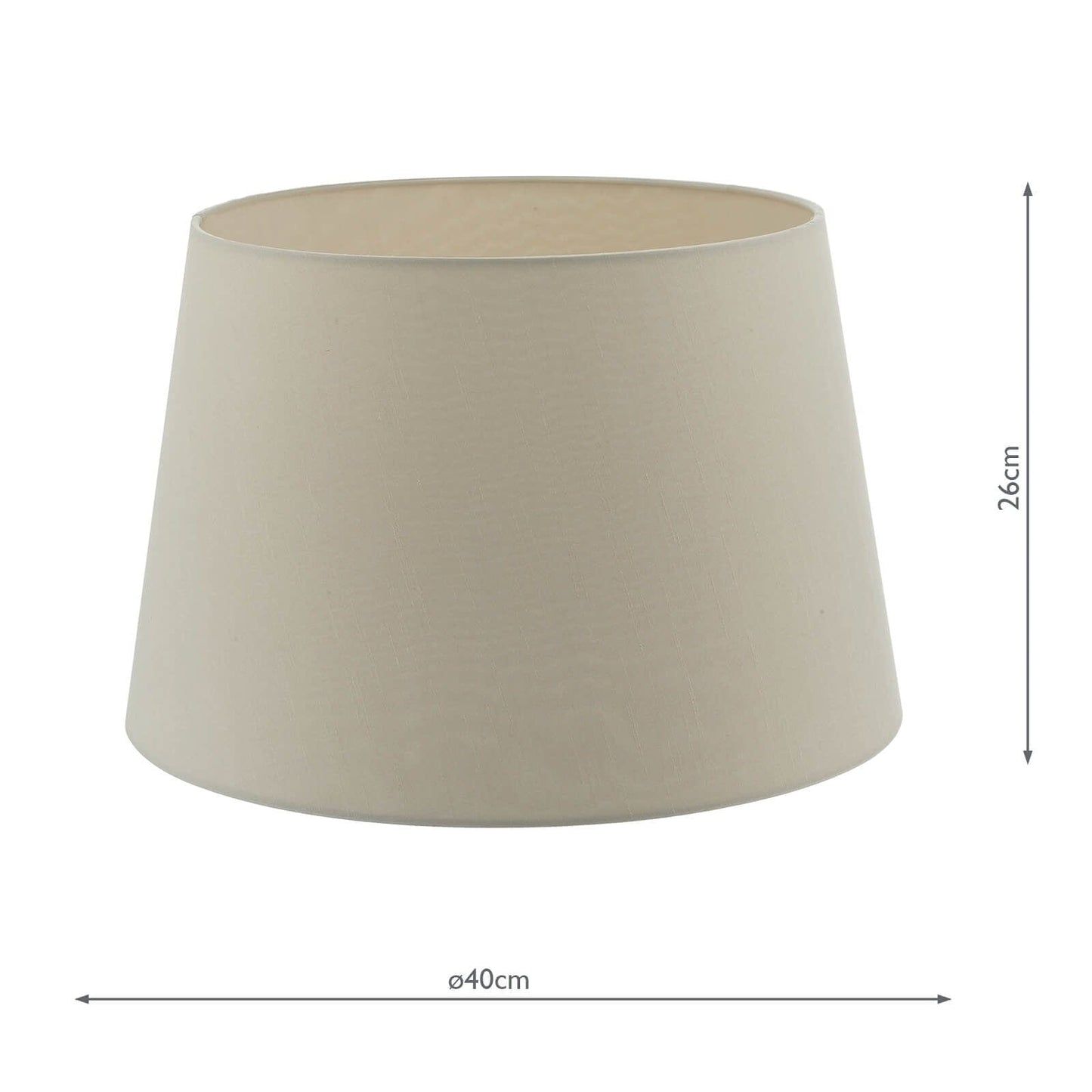 dar lighting Cezanne Ecru Faux Silk Tapered Drum Shade 40cm CEZ1629