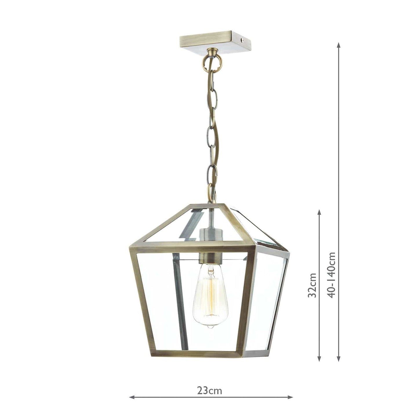 dar lighting Churchill 1 Light Pendant Antique Brass CHU0175