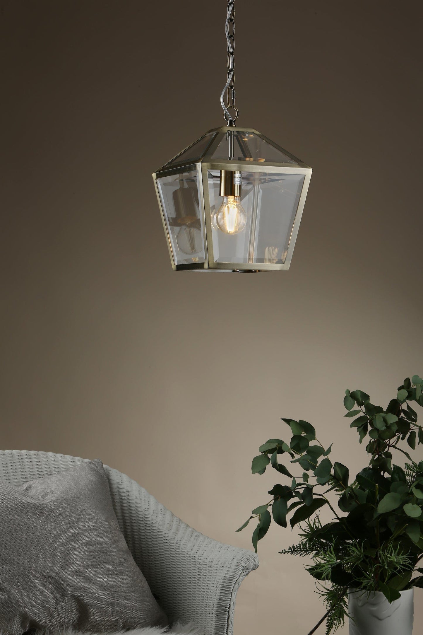 dar lighting Churchill 1 Light Pendant Antique Brass CHU0175