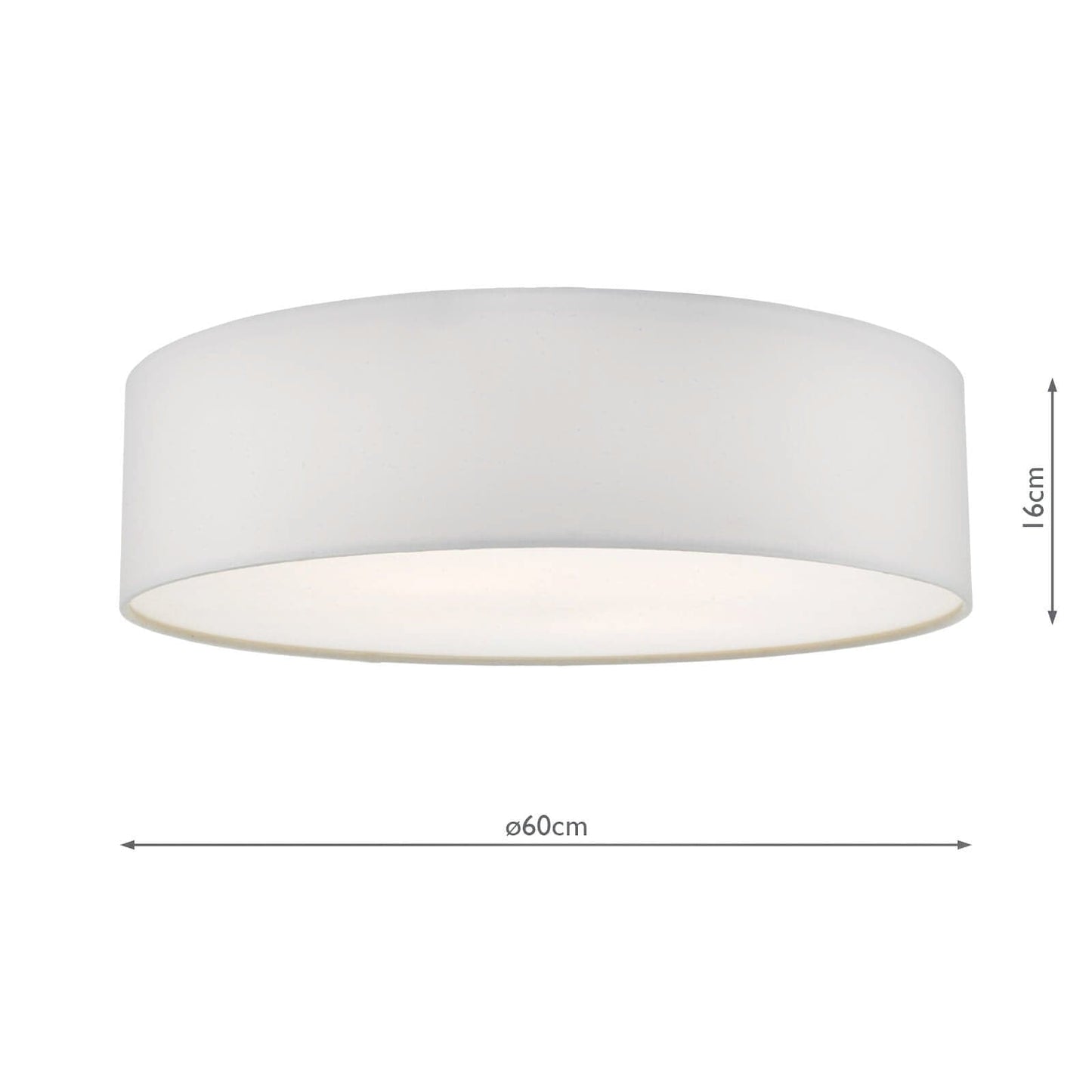 dar lighting Cierro 4 Light Flush Ivory 60cm CIE5015