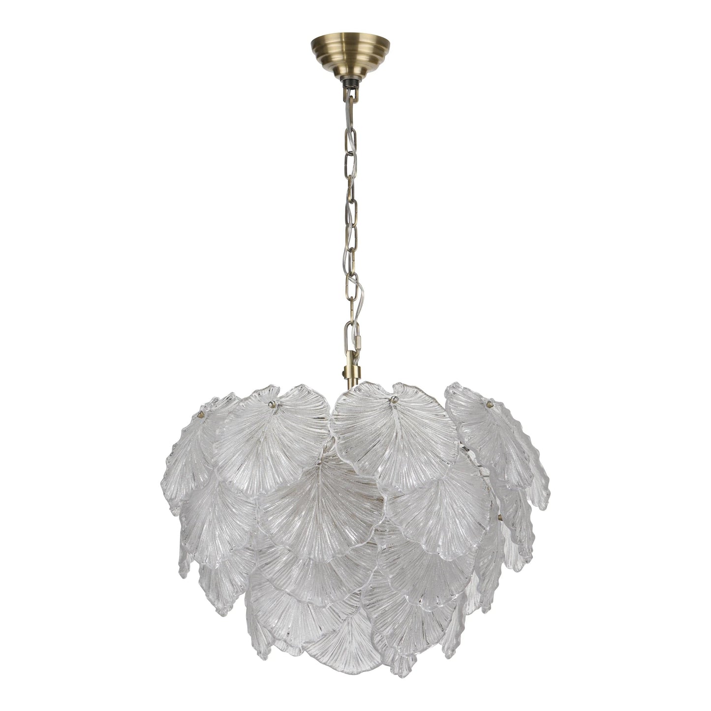 dar lighting Courtney 10 Light Pendant Textured Glass and Antique Brass COU2375
