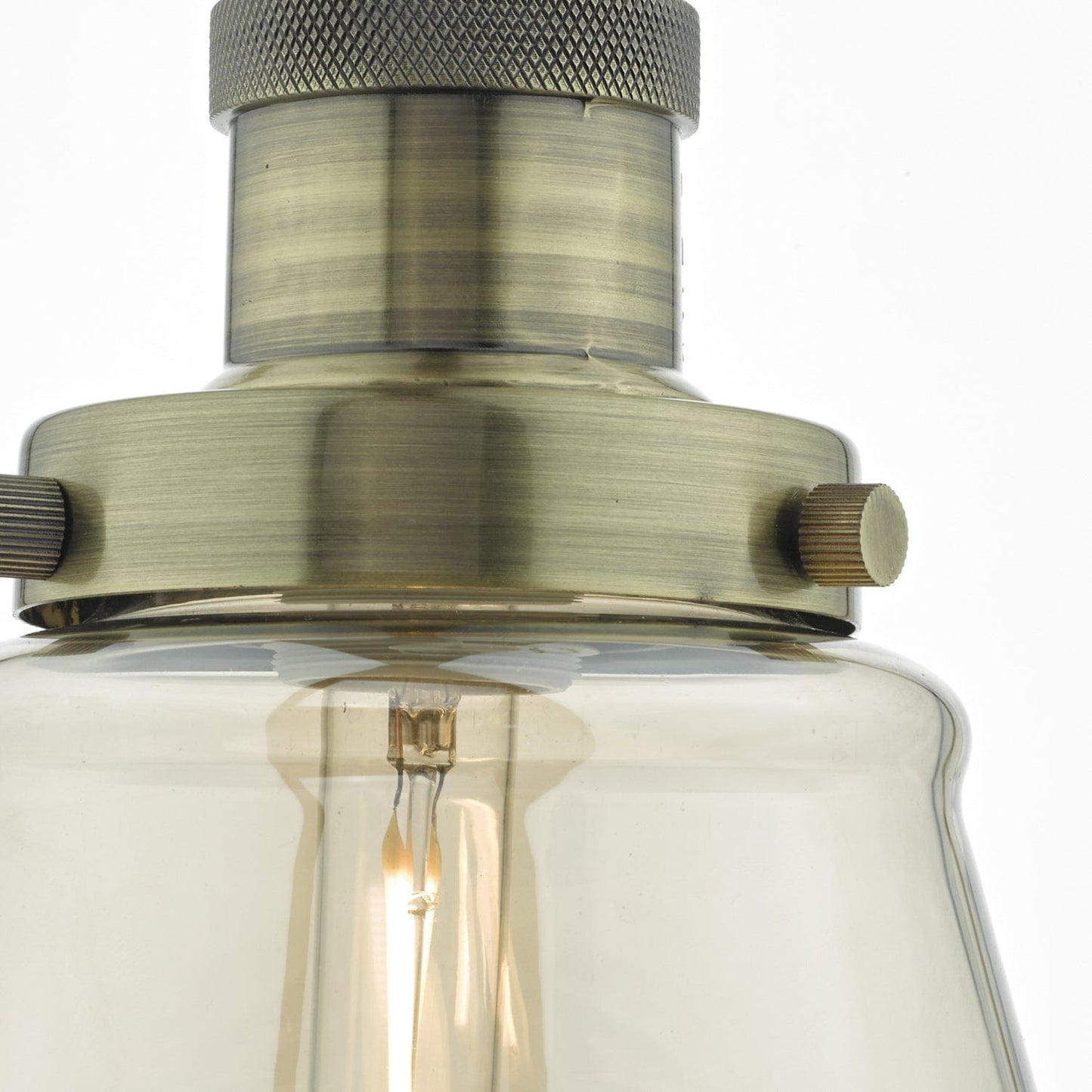 dar lighting Curtis Pendant Antique Brass & Champagne Glass CUR0175