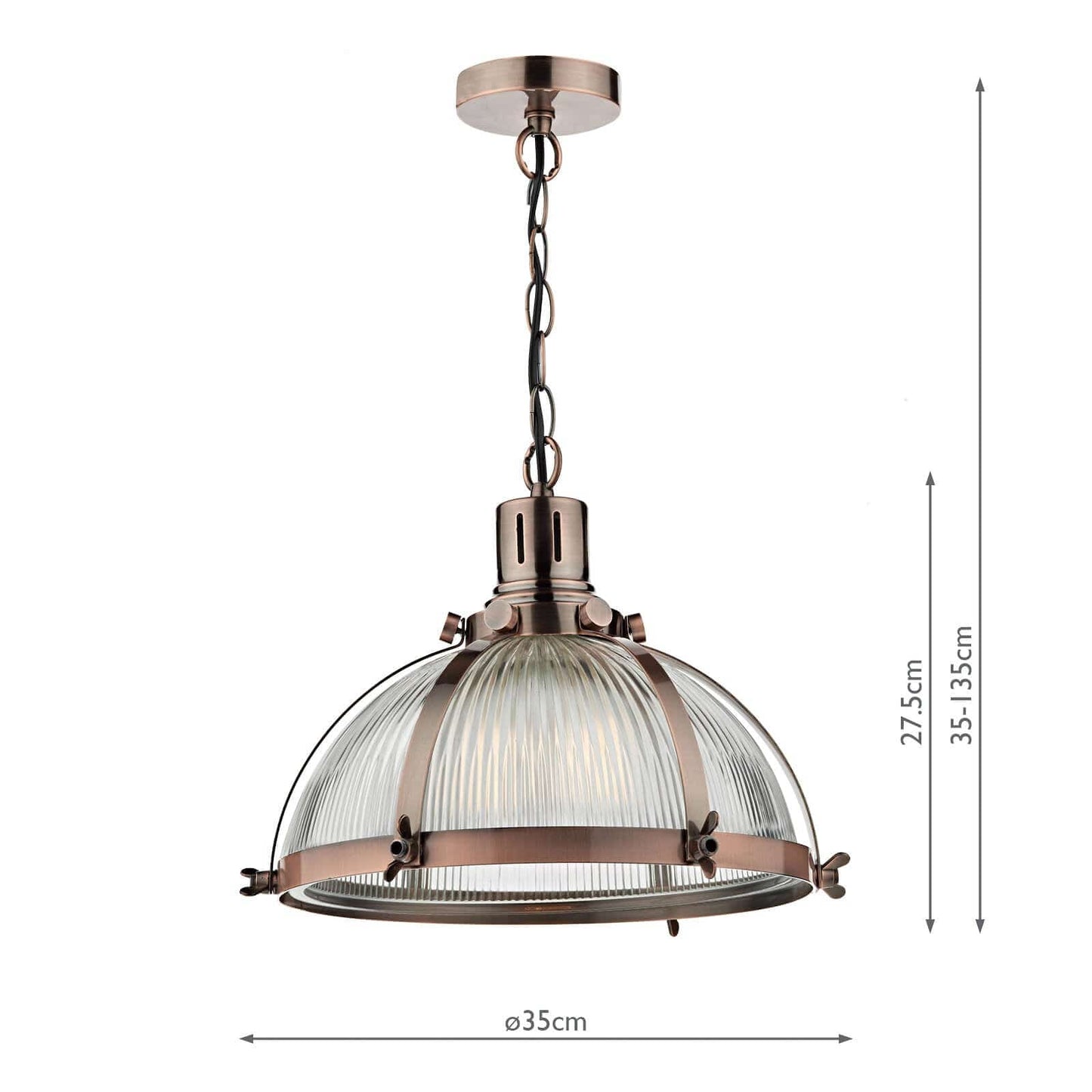 dar lighting Debut 1 Light Pendant Brushed Antique Copper DEB0164
