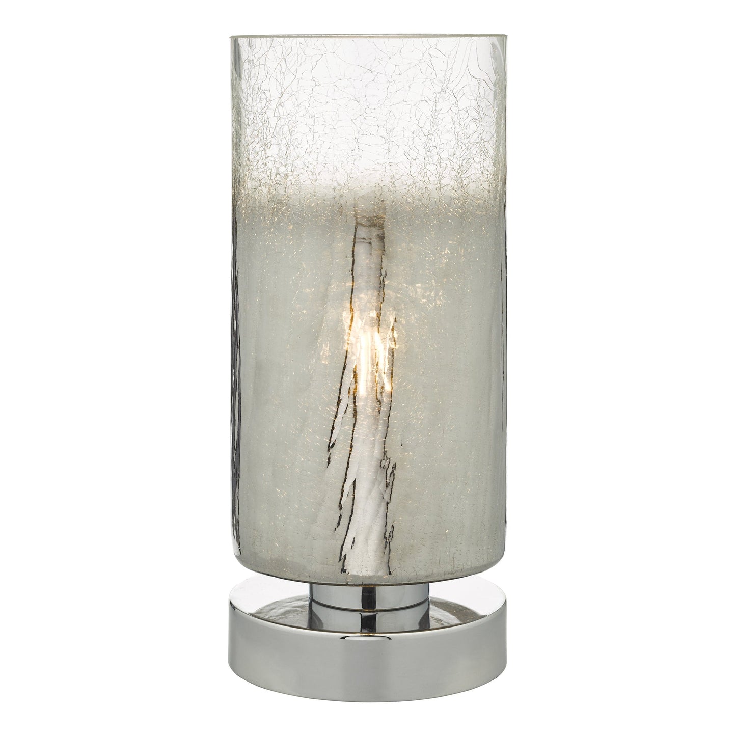 dar lighting Deena Touch Table Lamp Polished Chrome Crackle Glass DEE4208