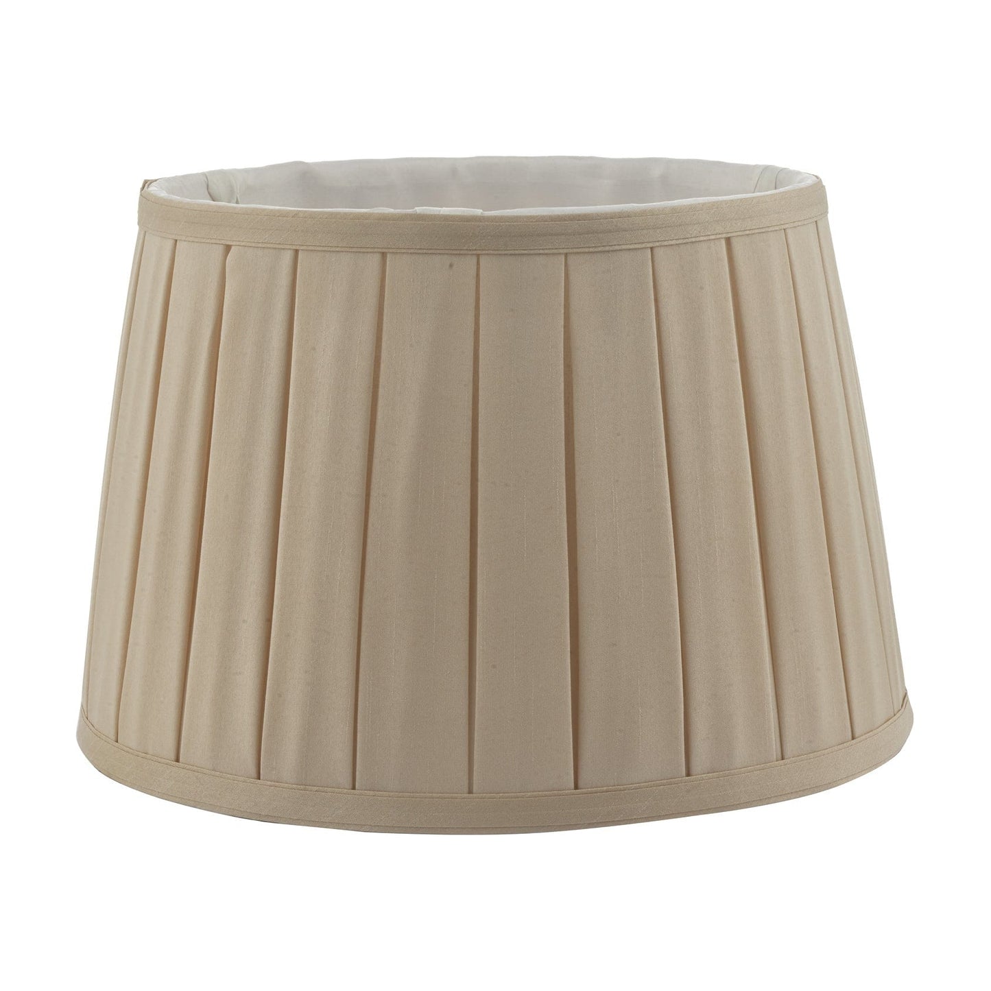 dar lighting Degas Taupe Faux Silk Tapered Drum Shade 40cm DEG1629