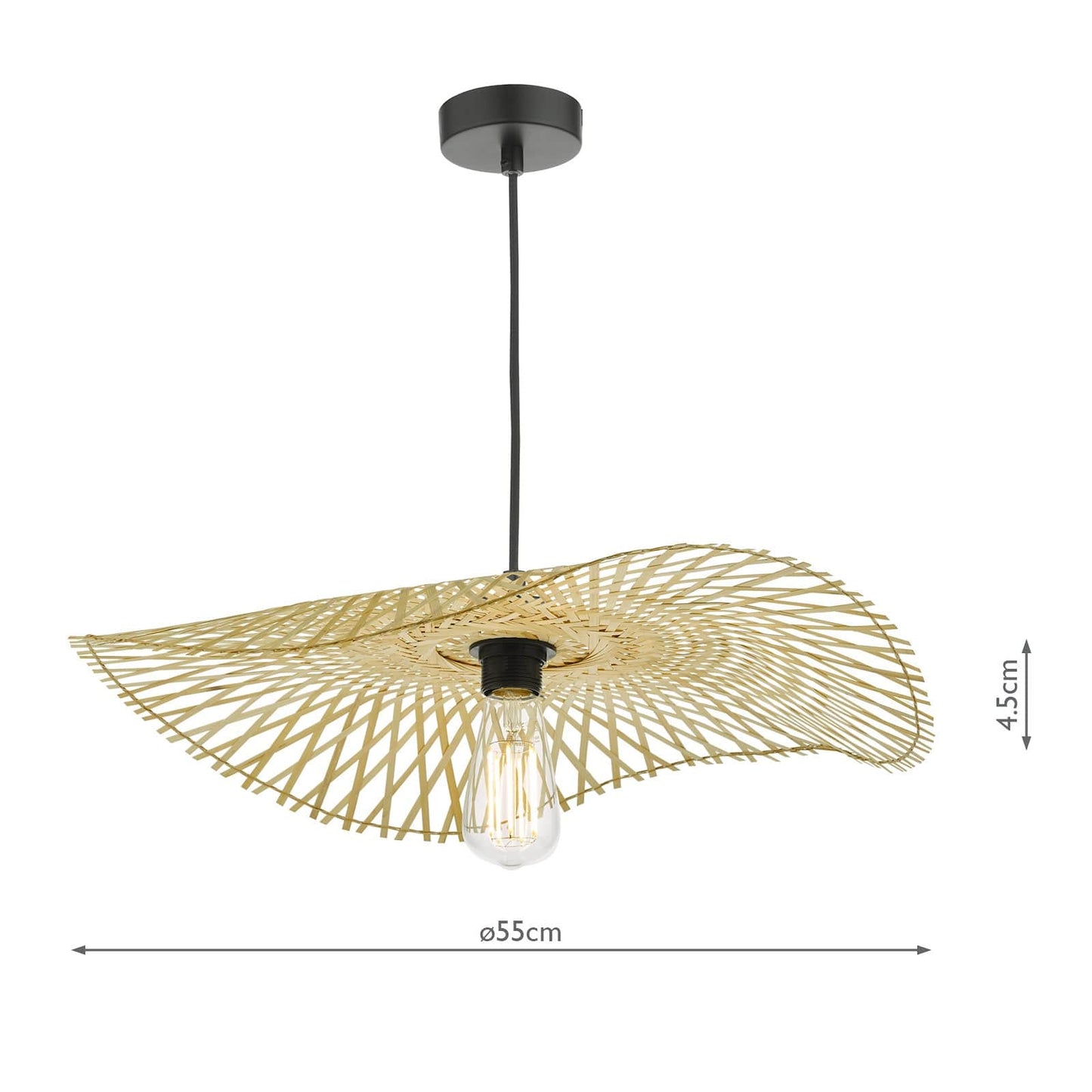 dar lighting Deja Easy Fit Pendant Natural Rattan DEJ6529