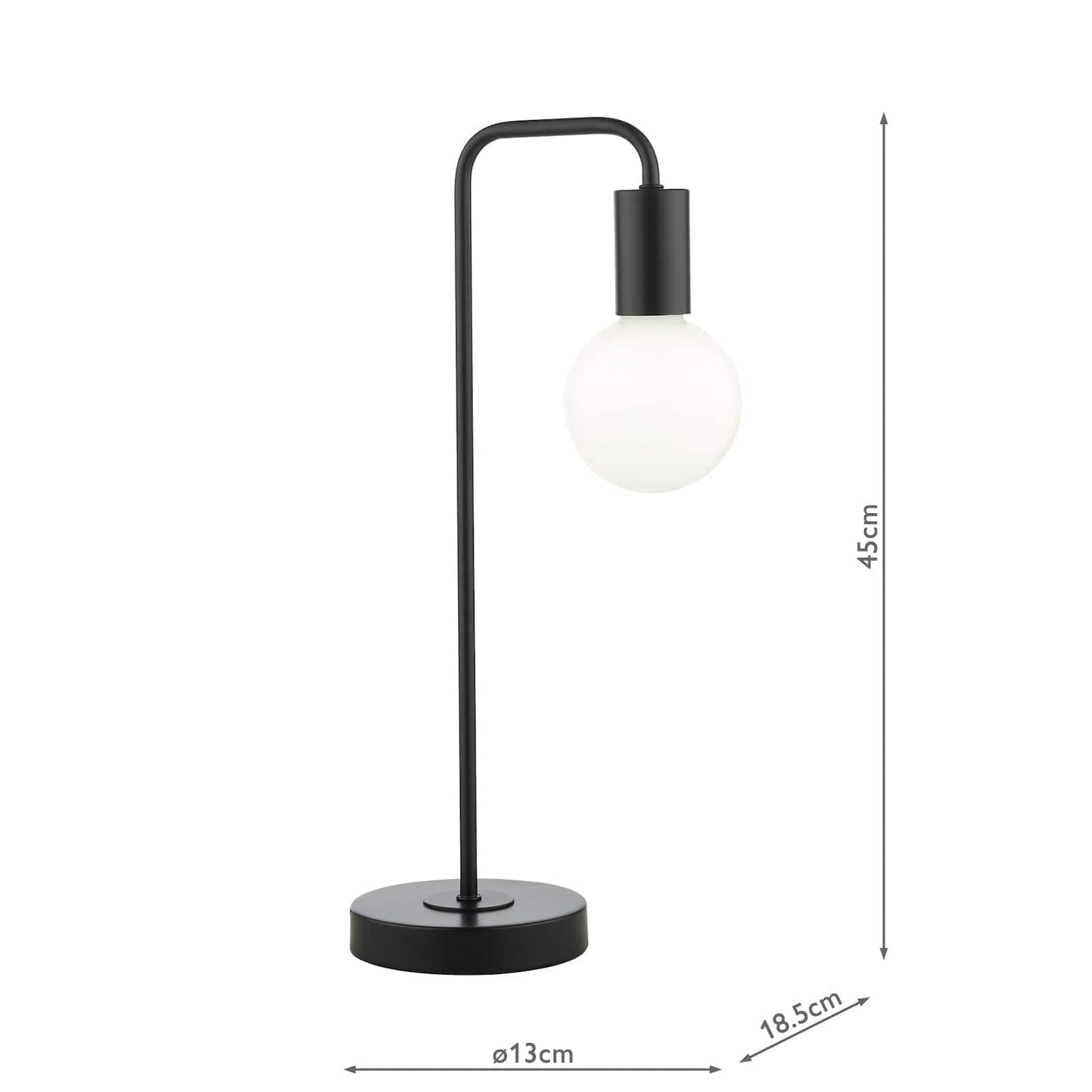 dar lighting Dena Table Lamp Matt Black DEN4222