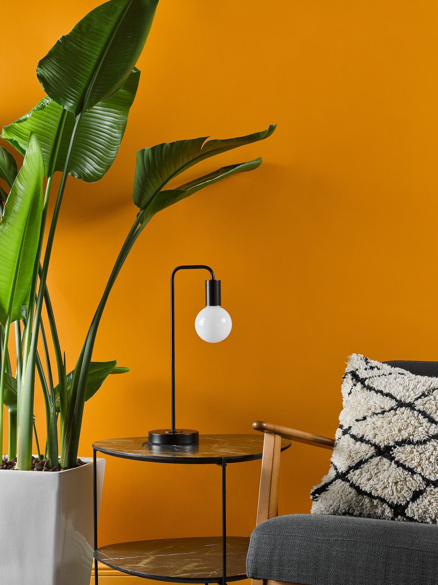 dar lighting Dena Table Lamp Matt Black DEN4222
