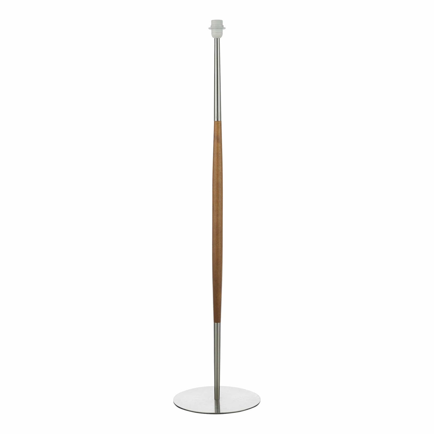 dar lighting Detroit Floor Lamp Satin Nickel Walnut Detail Base Only DET4946