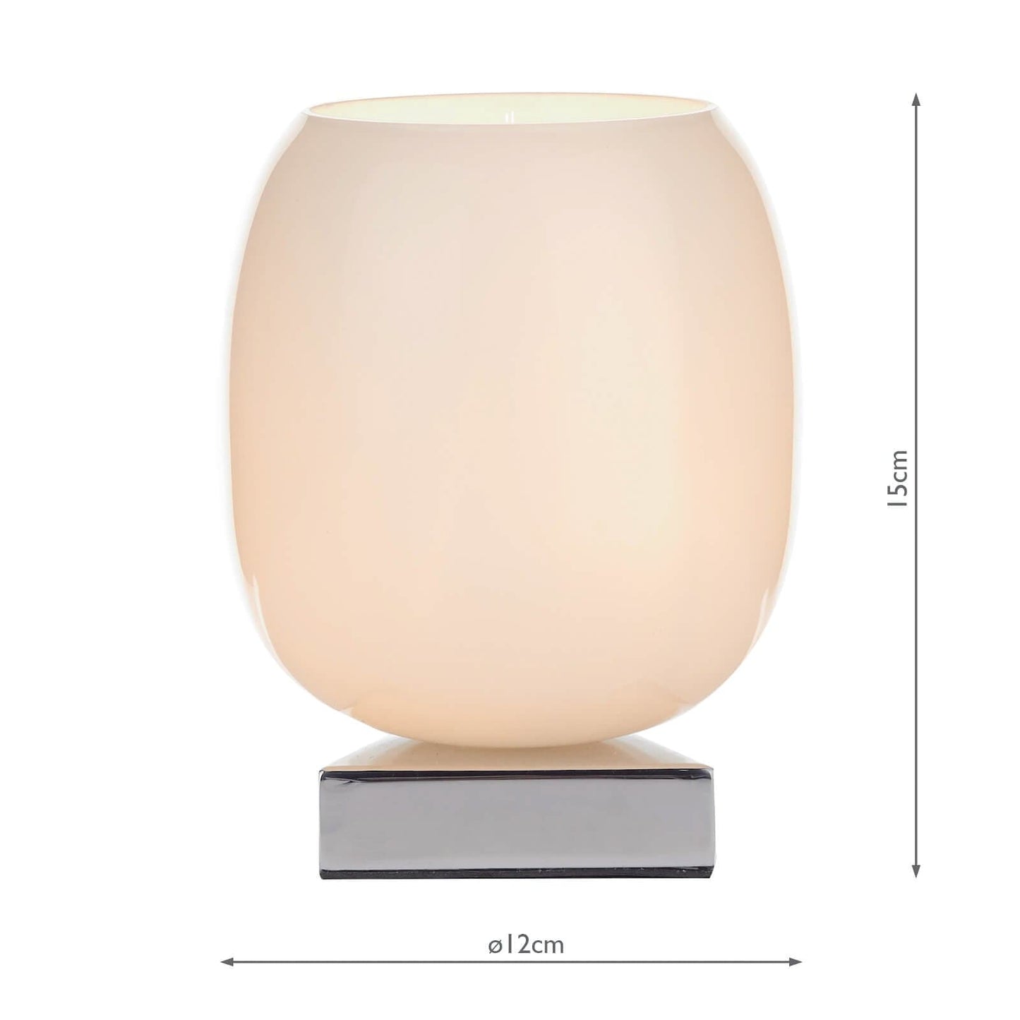 dar lighting Dino Touch Table Lamp Polished Chrome White Glass DIN412