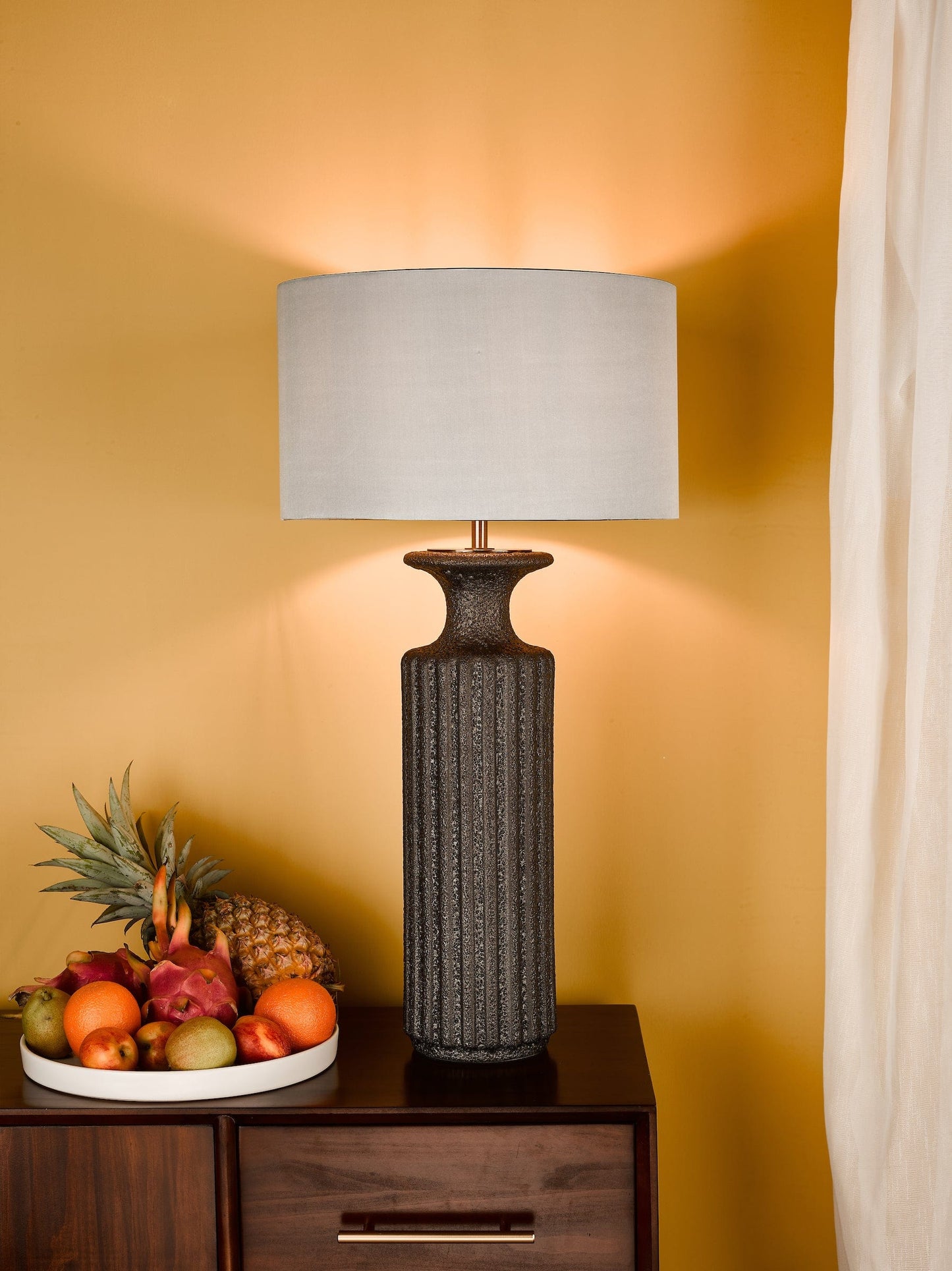 dar lighting Dugan Table Lamp Black Volcanic Glaze Base Only DUG4222