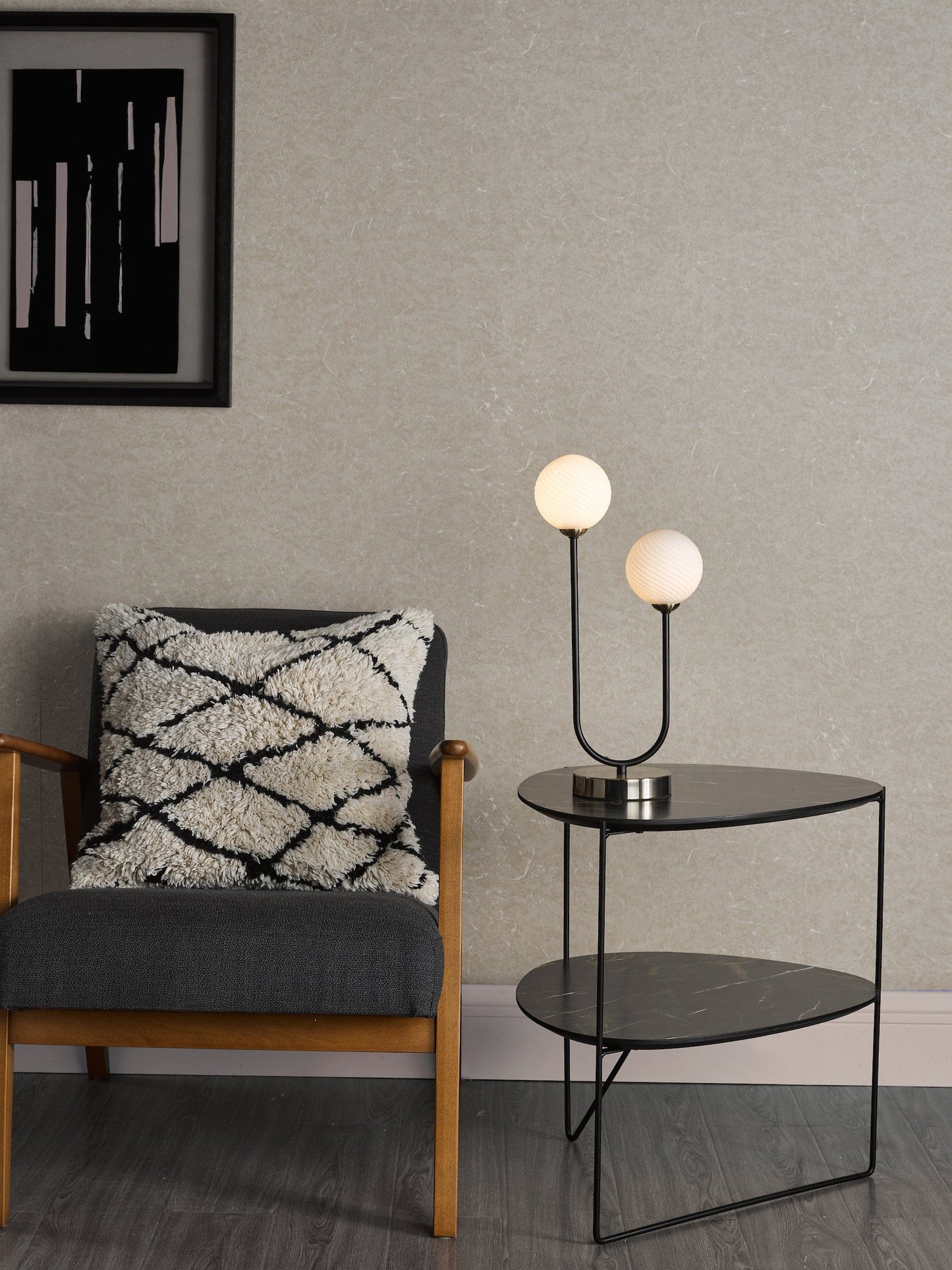 dar lighting Duo 2 Light Table Lamp Antique Brass and Opal Glass DUO4275