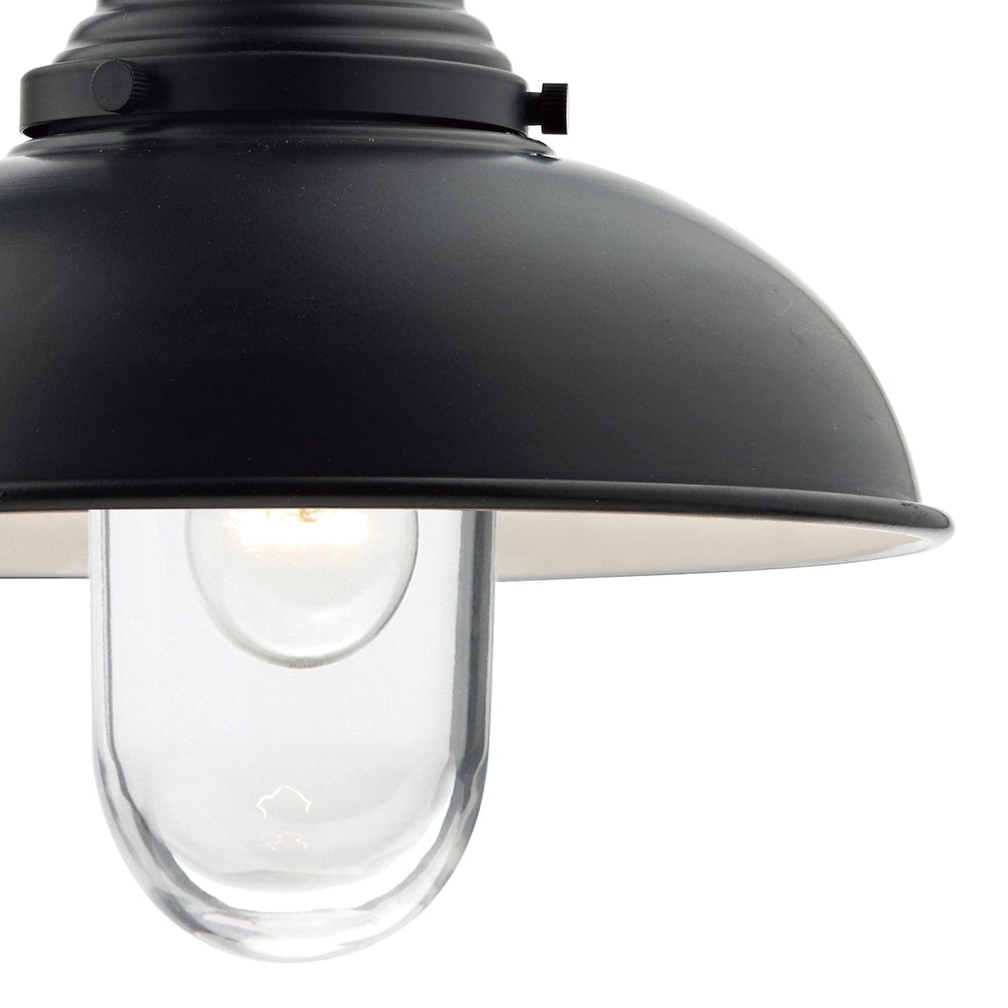 dar lighting Dynamo Outdoor Wall Light Matt Black Glass IP44 DYN0722